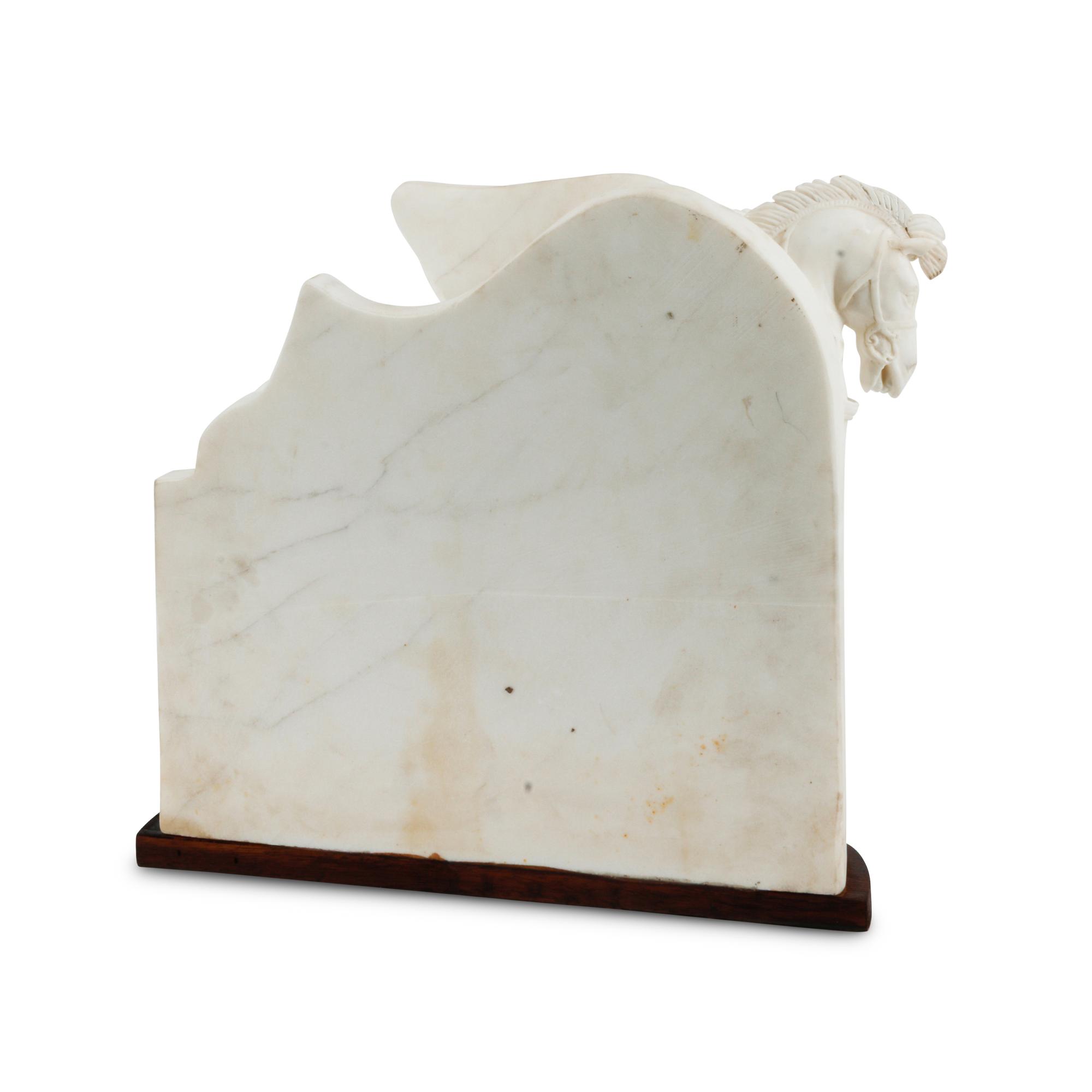 An Italian Carved Marble Horse Group