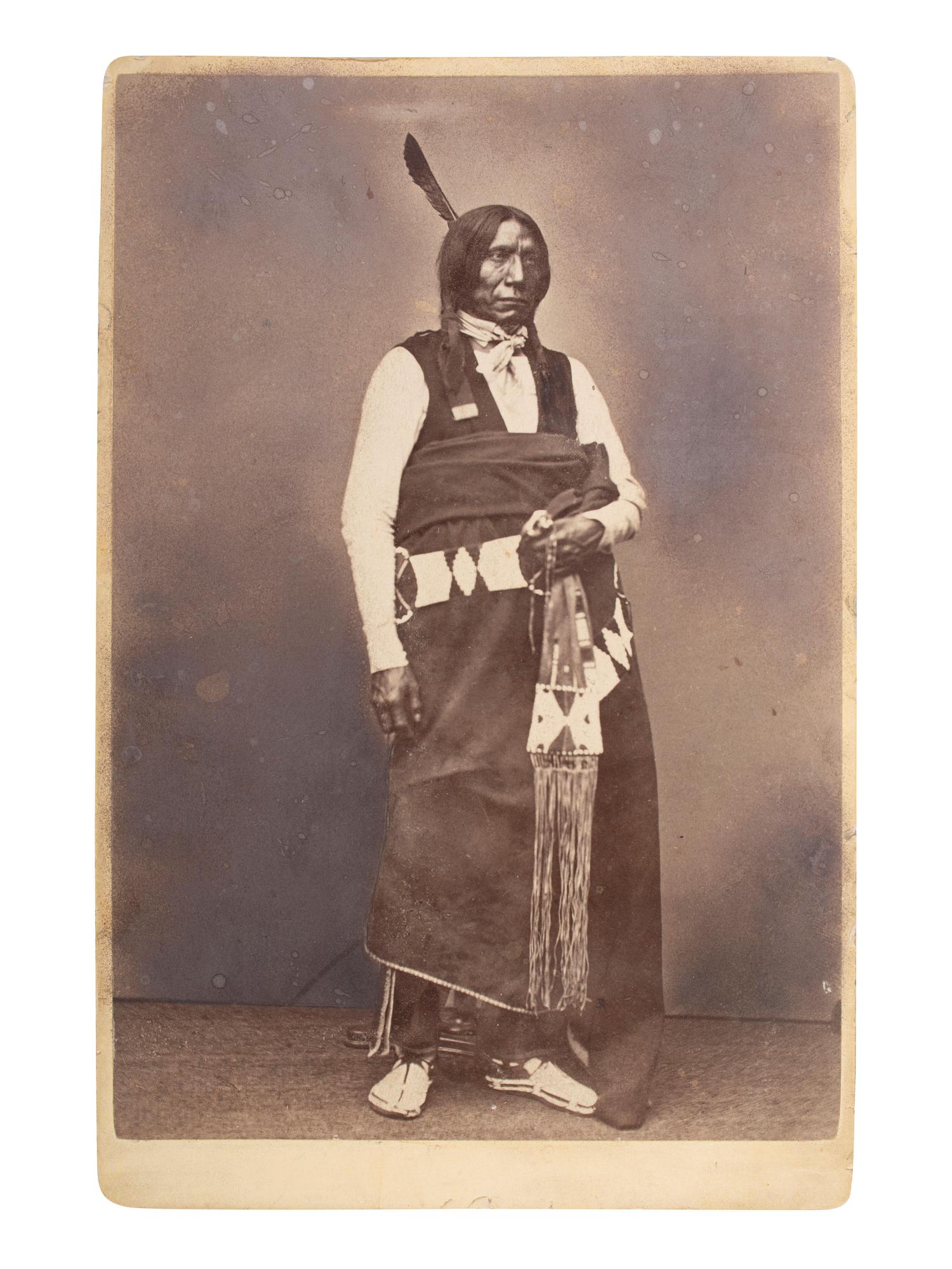 [NATIVE AMERICANS]. GARDNER, Alexander (1821-1882), photographer. Cabinet card featuring Red Cloud. Washington, DC: 1872.