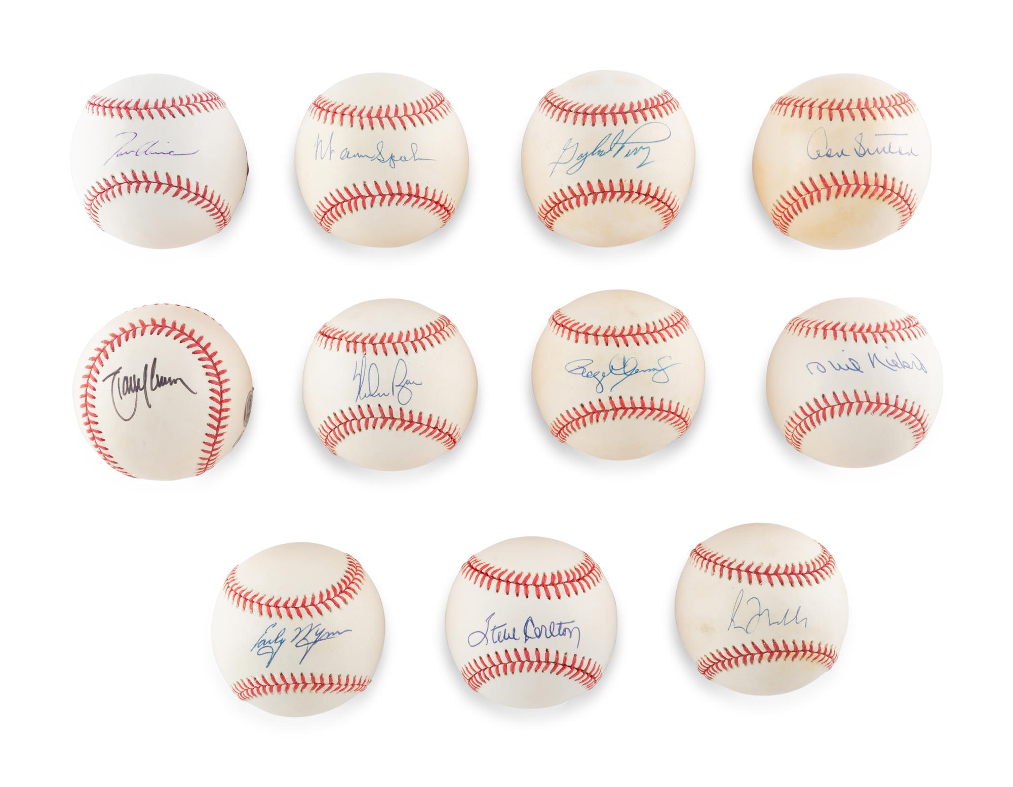 A Group of 11 300 Win Club Signed Autograph Baseballs (Beckett Authentication Services),