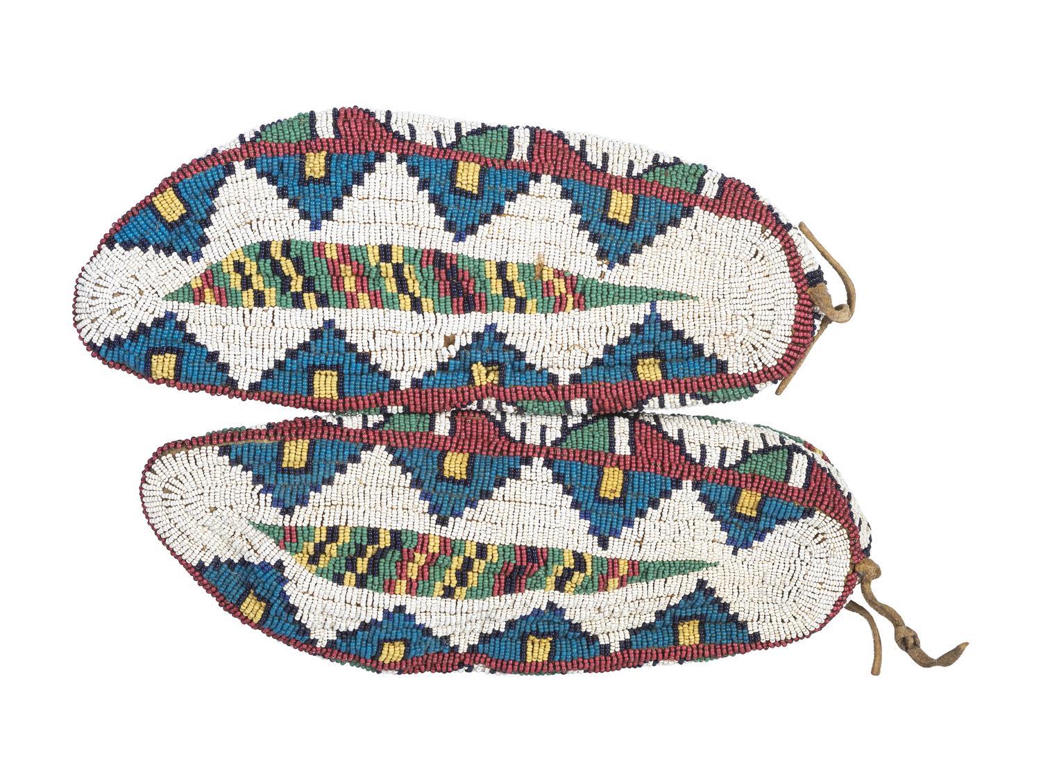 Sioux Fully Beaded Hide Moccasins