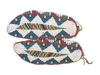 Sioux Fully Beaded Hide Moccasins