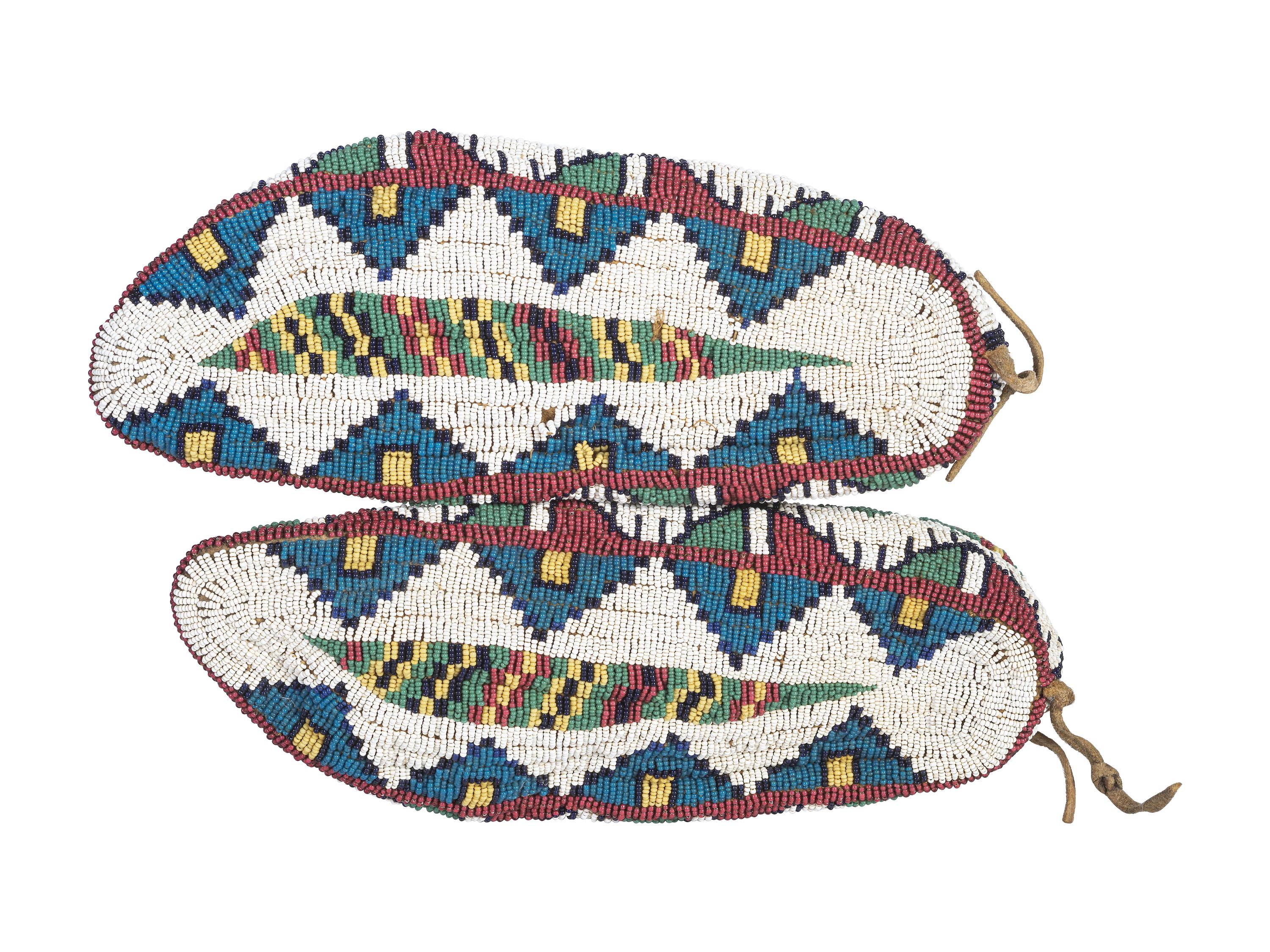 Sioux Fully Beaded Hide Moccasins