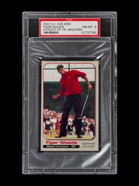 A Group of Six 2001 Tiger Woods Golf Cards