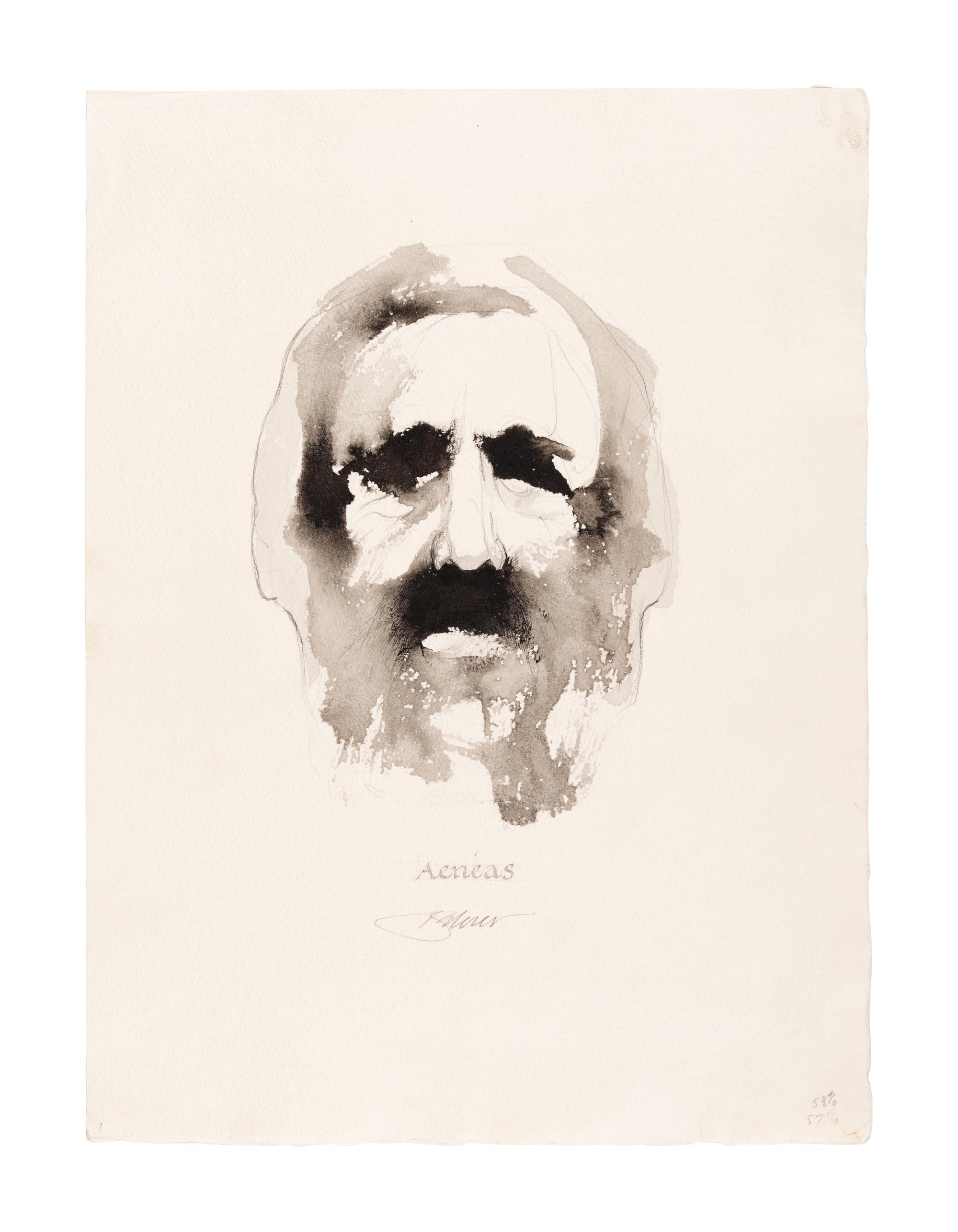 [MOSER, Barry, illustrator]. VIRGIL MARO, Publius. 9 original pen & ink with wash and pencil drawings for Allen Mandelbaum’s translation of Virgil’s Aeneid , published 1981. [ca 1980]. Each 390 x 285 mm. Each signed and dated by Moser, and with his calligraphic captions (as they appear in published edition) and annotations for the printer. Accompanied by 32 small ink rough sketches for the work, each 226 x 117 mm. With numerous captions and annotations including book and verse references.