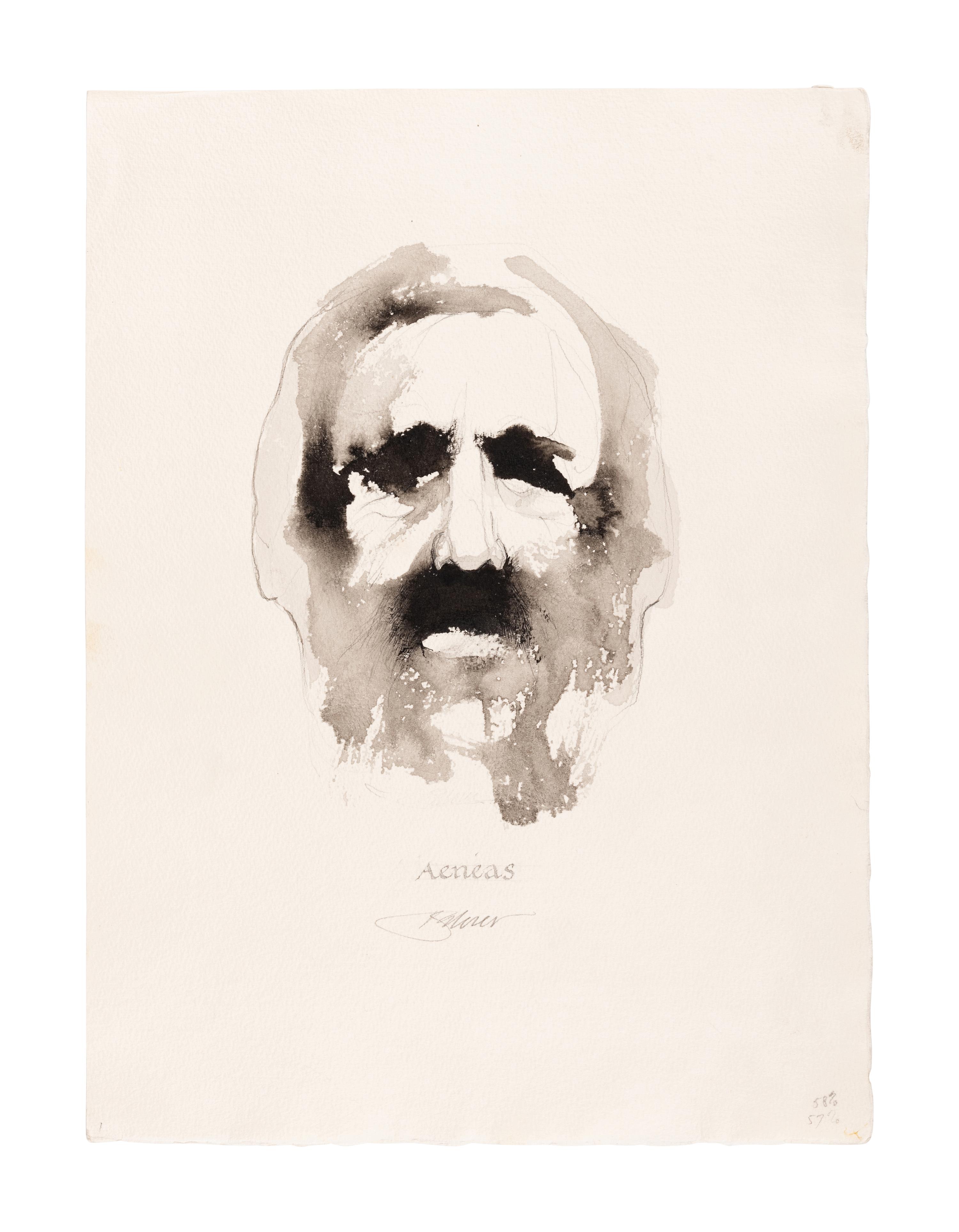 [MOSER, Barry, illustrator]. VIRGIL MARO, Publius. 9 original pen & ink with wash and pencil drawings for Allen Mandelbaum’s translation of Virgil’s Aeneid , published 1981. [ca 1980]. Each 390 x 285 mm. Each signed and dated by Moser, and with his calligraphic captions (as they appear in published edition) and annotations for the printer. Accompanied by 32 small ink rough sketches for the work, each 226 x 117 mm. With numerous captions and annotations including book and verse references.