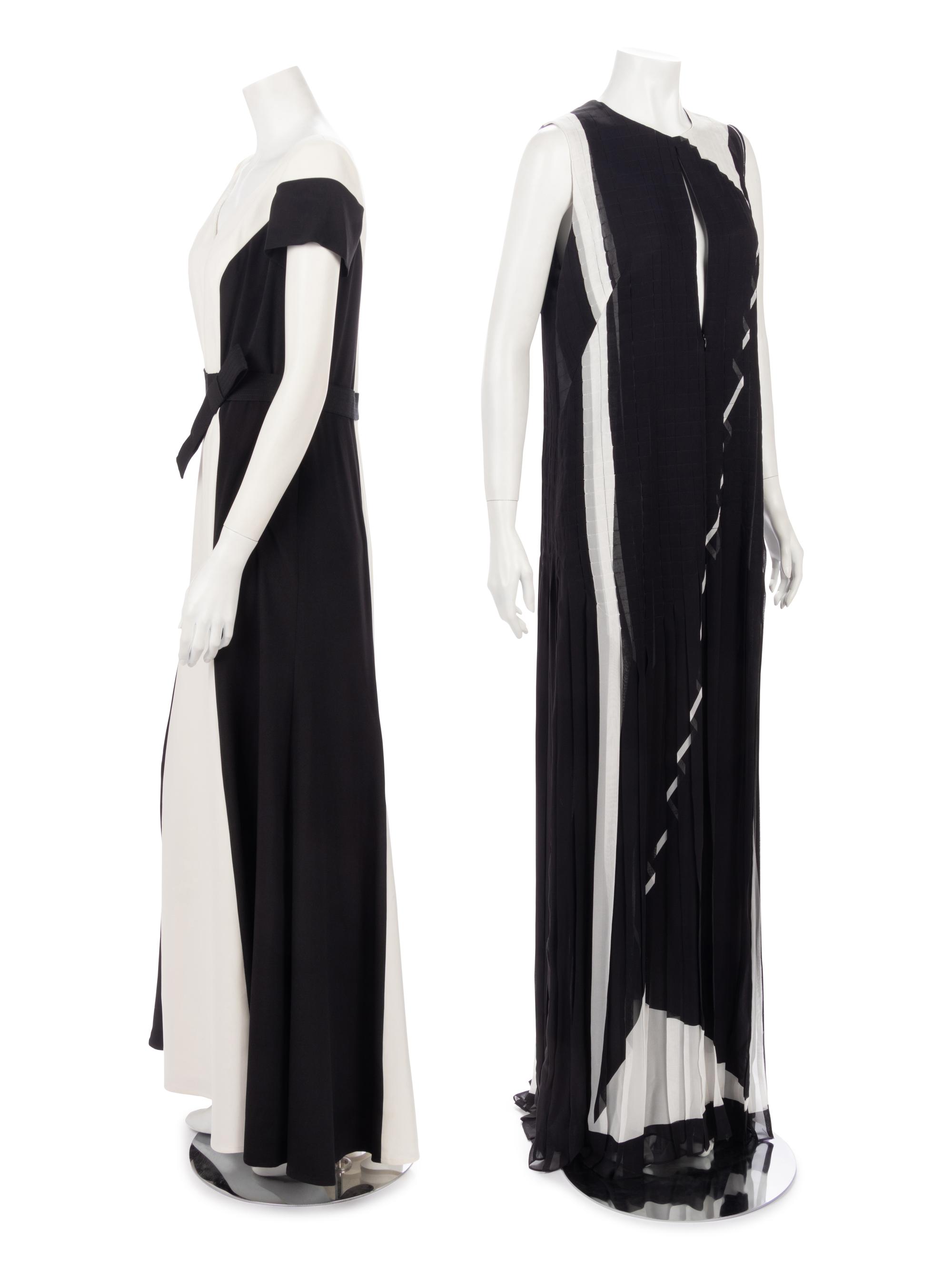 Three Designer Maxi Dresses: One Carolina Herrera, One Akris, One Brunello Cucinelli, 2015-2017