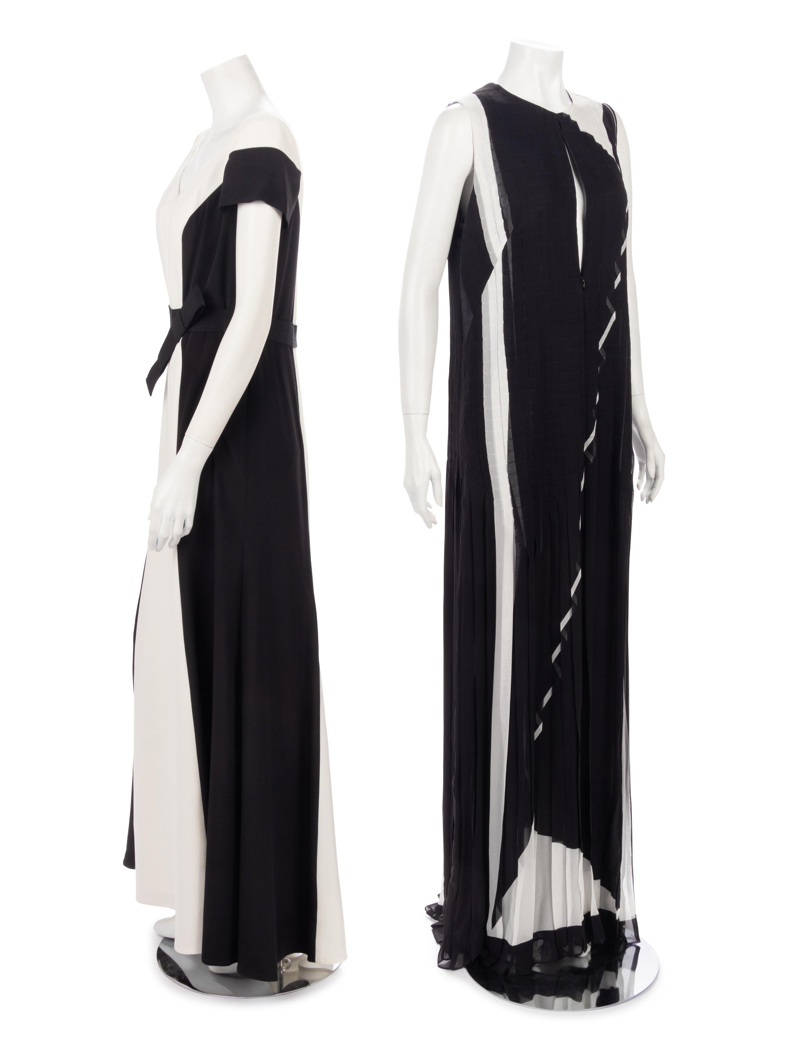Three Designer Maxi Dresses: One Carolina Herrera, One Akris, One Brunello Cucinelli, 2015-2017