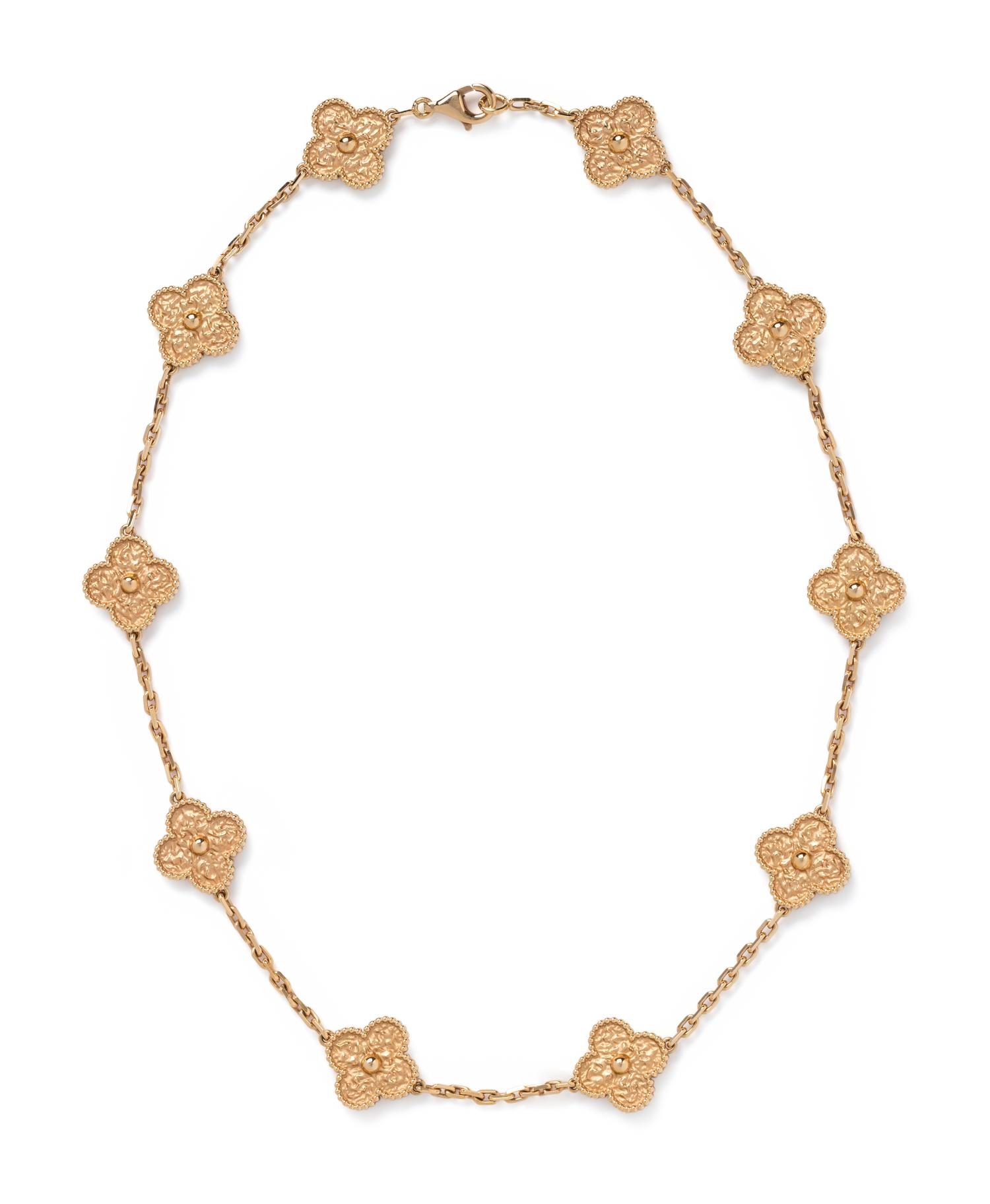 VAN CLEEF & ARPELS, YELLOW GOLD 'ALHAMBRA' NECKLACE