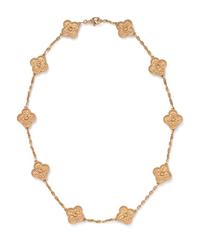 VAN CLEEF & ARPELS, YELLOW GOLD 'ALHAMBRA' NECKLACE