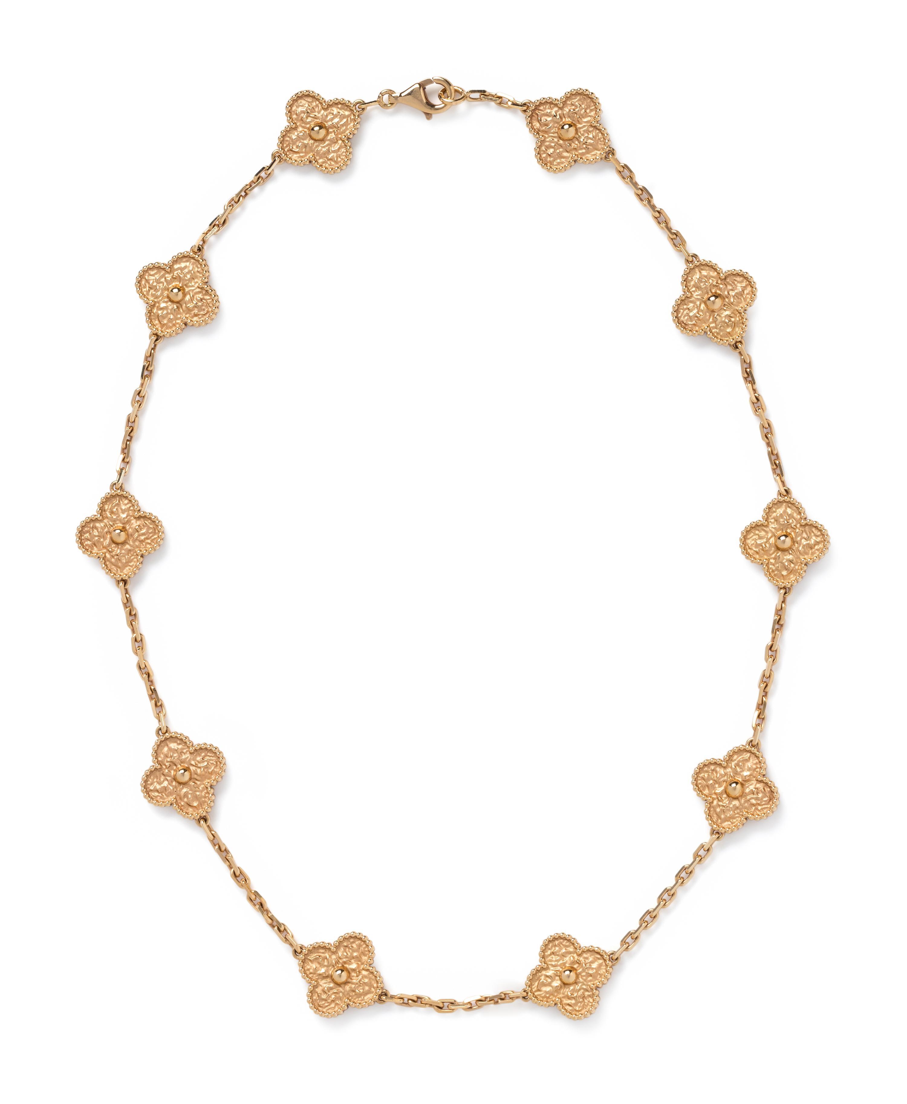VAN CLEEF & ARPELS, YELLOW GOLD 'ALHAMBRA' NECKLACE