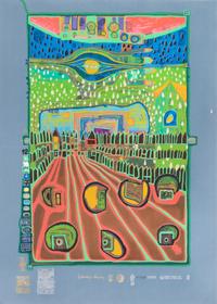 Friedensreich Hundertwasser, (Austrian, 1928-2000), Look at it on a Rainy Day (Regentag Portfolio), 1971-72