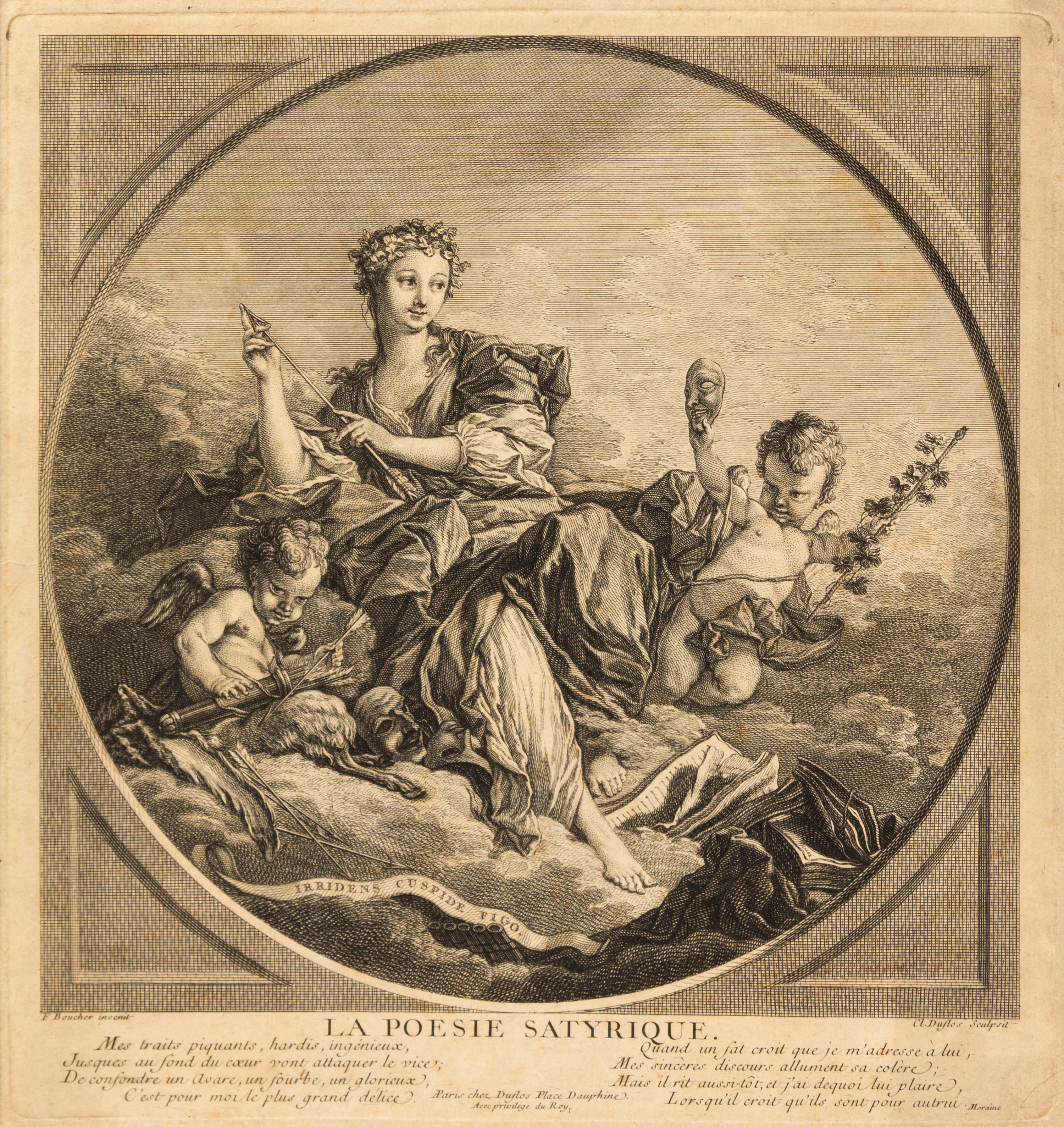 Claude Augustin Duflos le Jeune, (French, 1700-1786), The Four Poems (Les Quatre Poésies), c. 1741 after François Boucher (French, 1703
