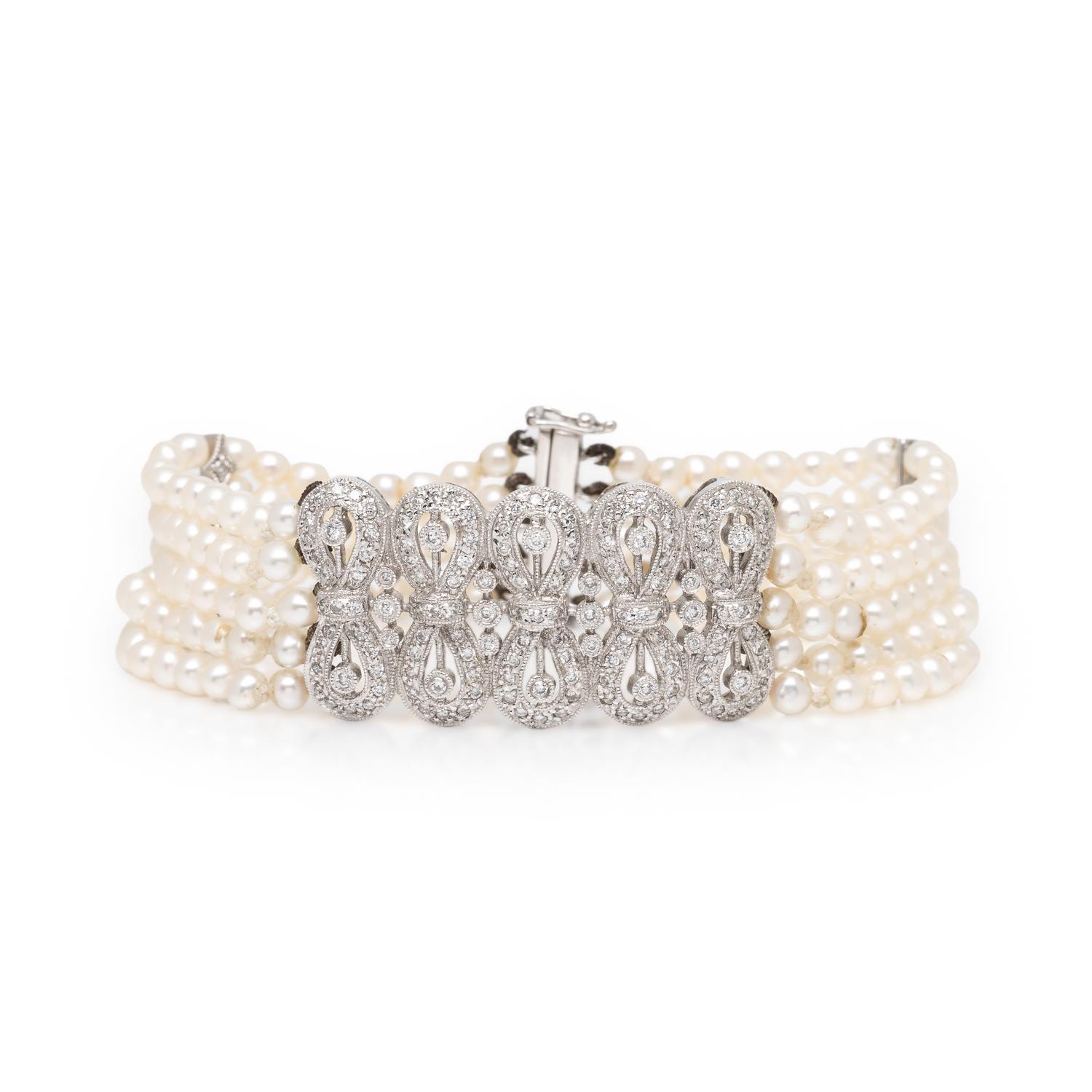 Pearl and Diamond Bracelet