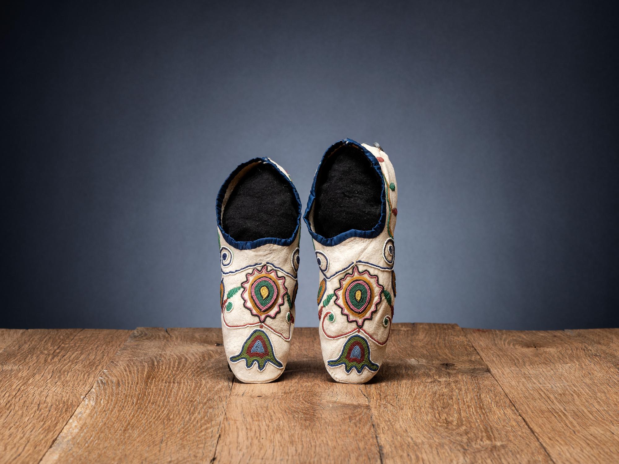 Upper Missouri Beaded Hide Moccasins
