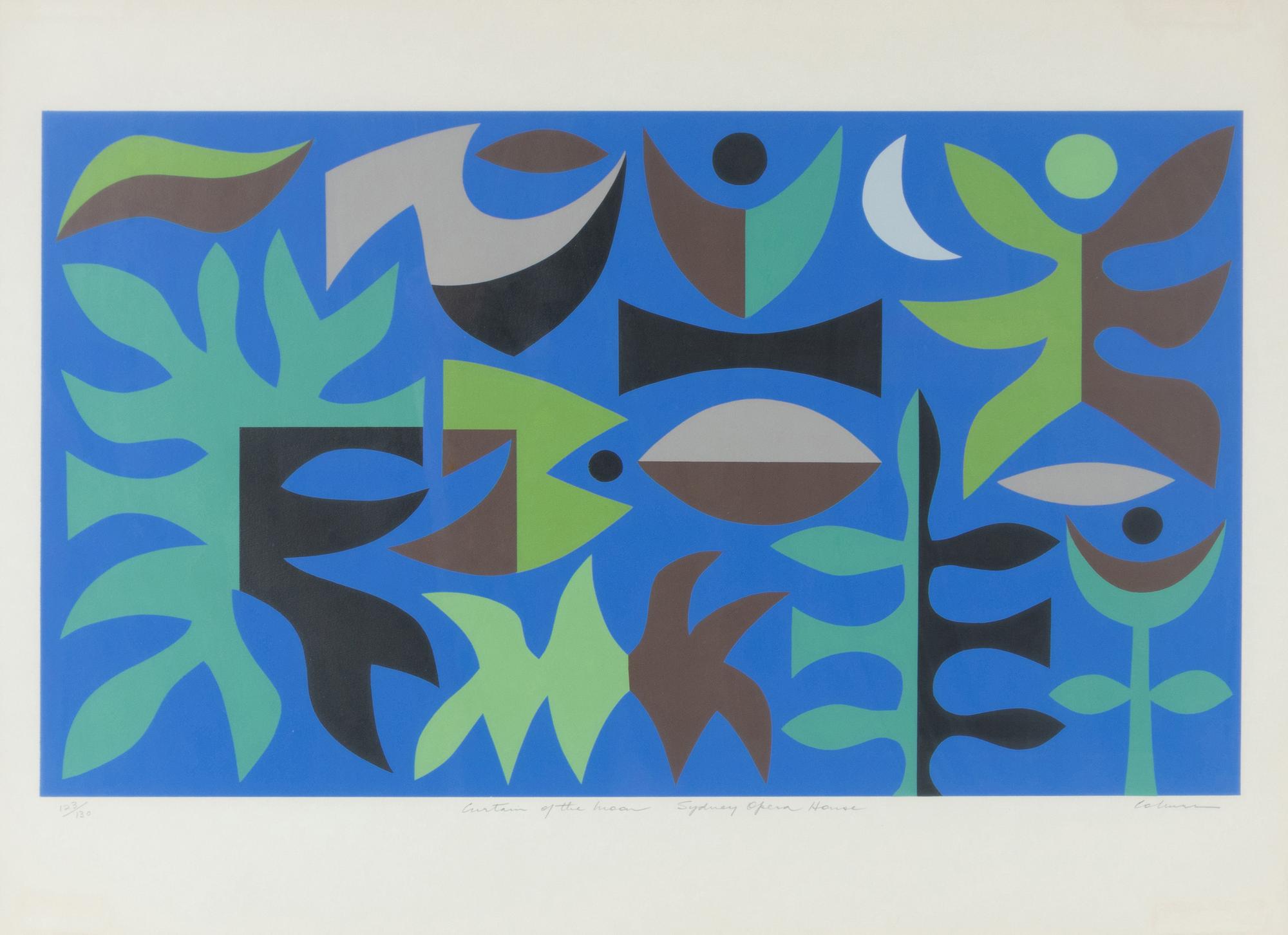 Curtain of the Sun, Sydney Opera House, 1969 and Curtain of the Moon, Sydney Opera House, 1974 (a pair of prints)