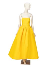 Carolina Herrera Yellow Silk-Faille Midi Dress