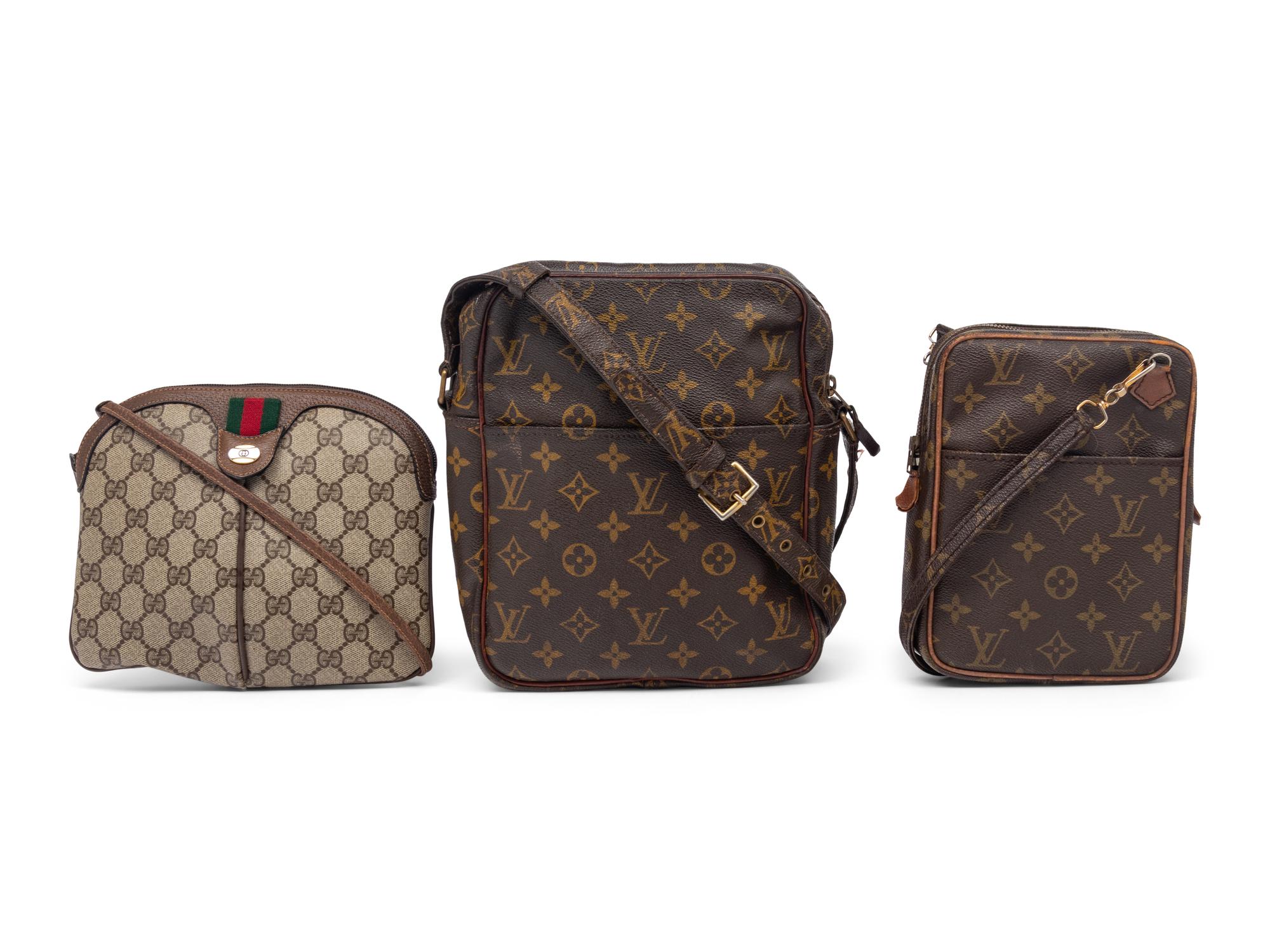 Louis Vuitton and Gucci Vintage Monogram Shoulder Bags