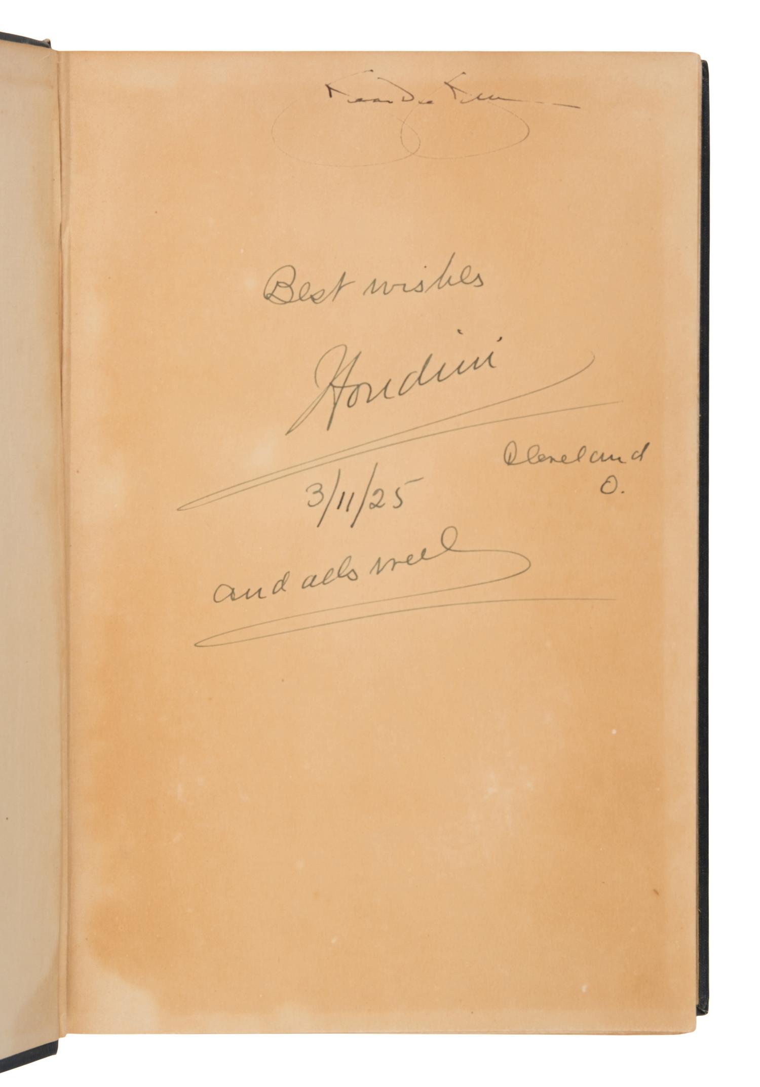 Houdini, Harry (Erik Weisz, 1874-1926). A Magician Among the Spirits . New York: Harper & Brothers, 1924.