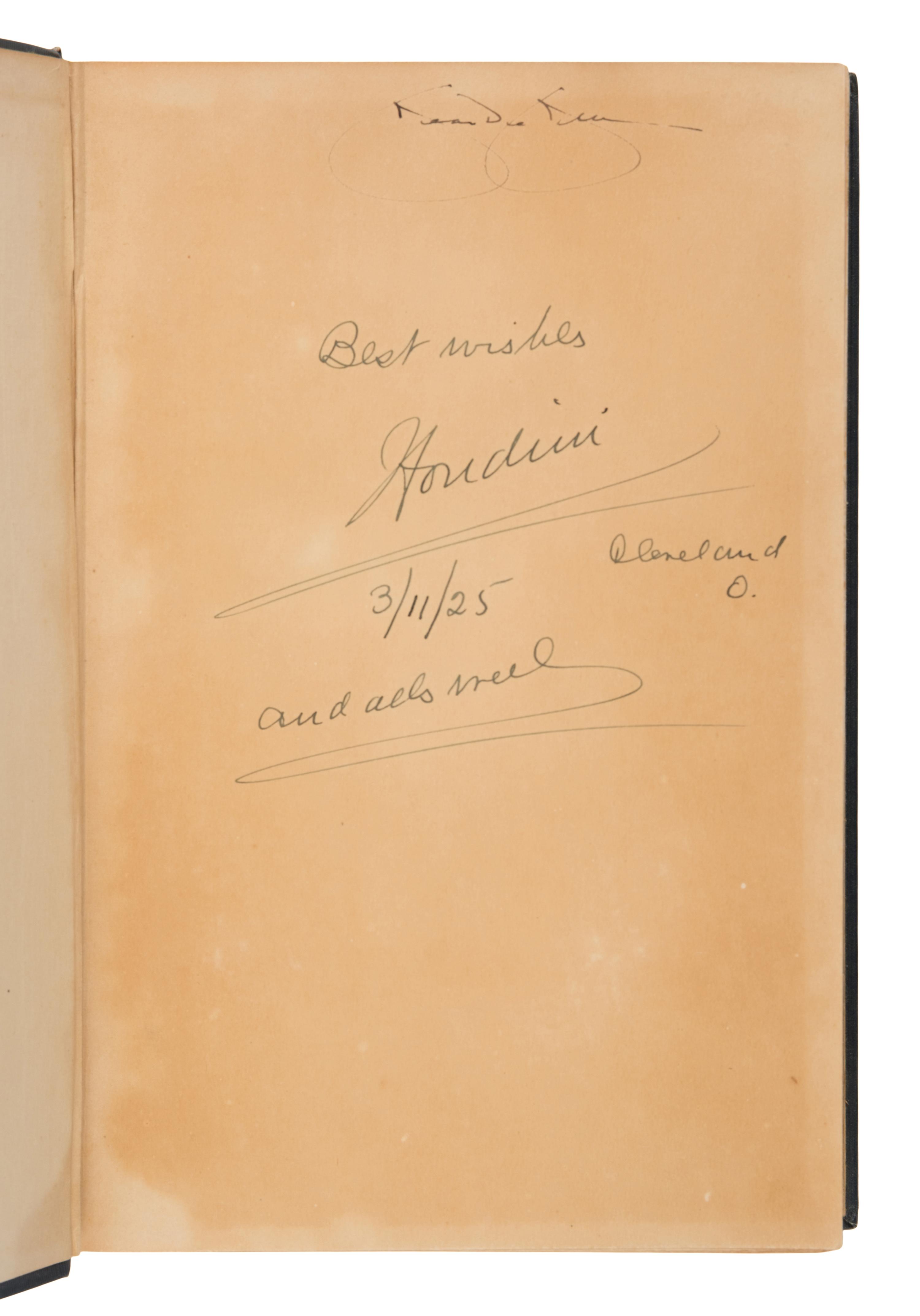 Houdini, Harry (Erik Weisz, 1874-1926). A Magician Among the Spirits . New York: Harper & Brothers, 1924.