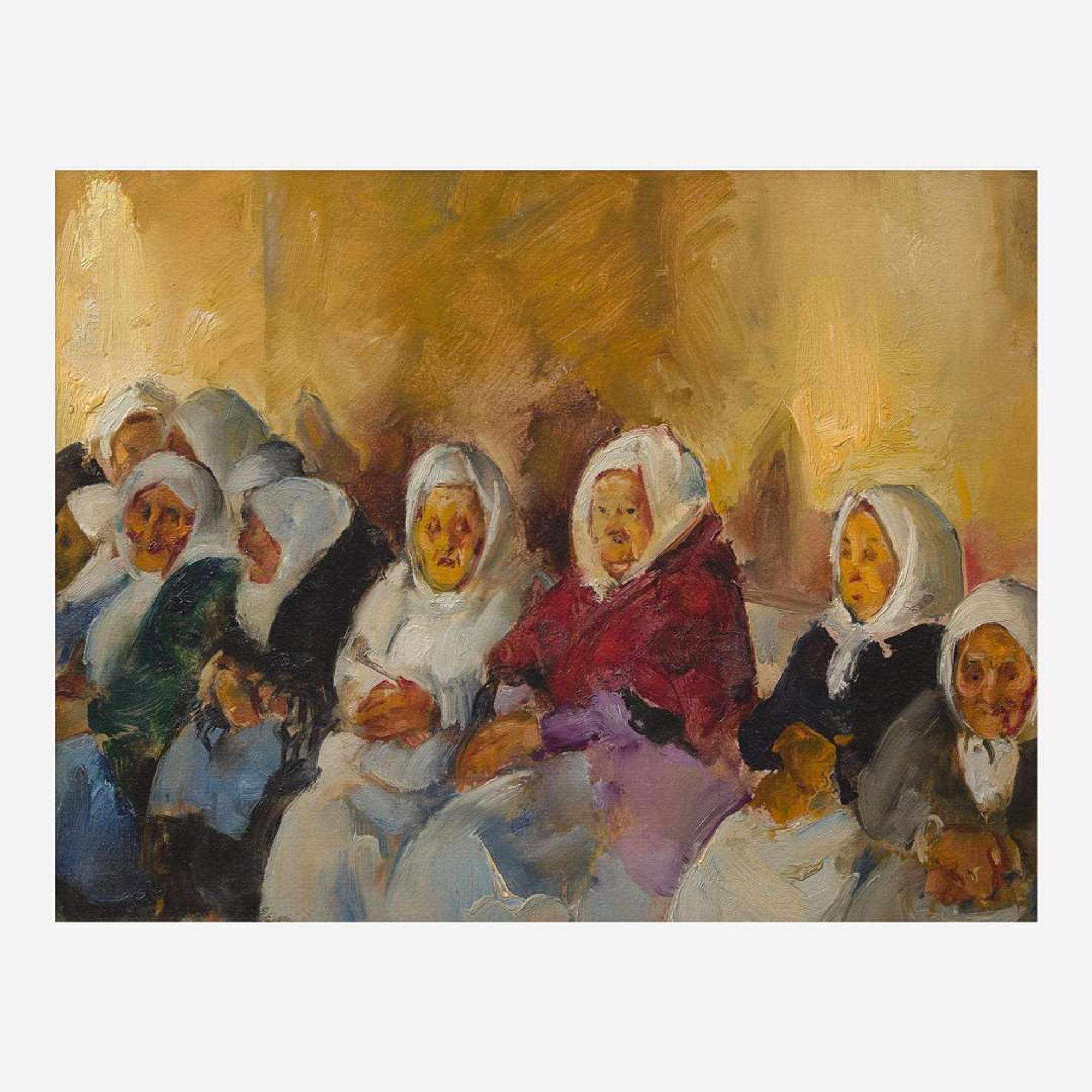 Martha Walter (American, 1875-1976) The Gossips, Brittany