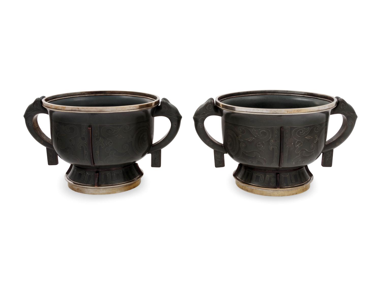 A Pair of Japanese Cloisonné Enamel Vessels