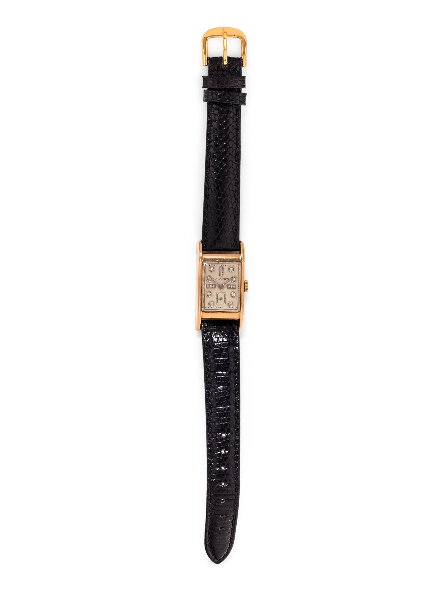 LONGINES, 14K YELLOW GOLD AND DIAMOND WRISTWATCH