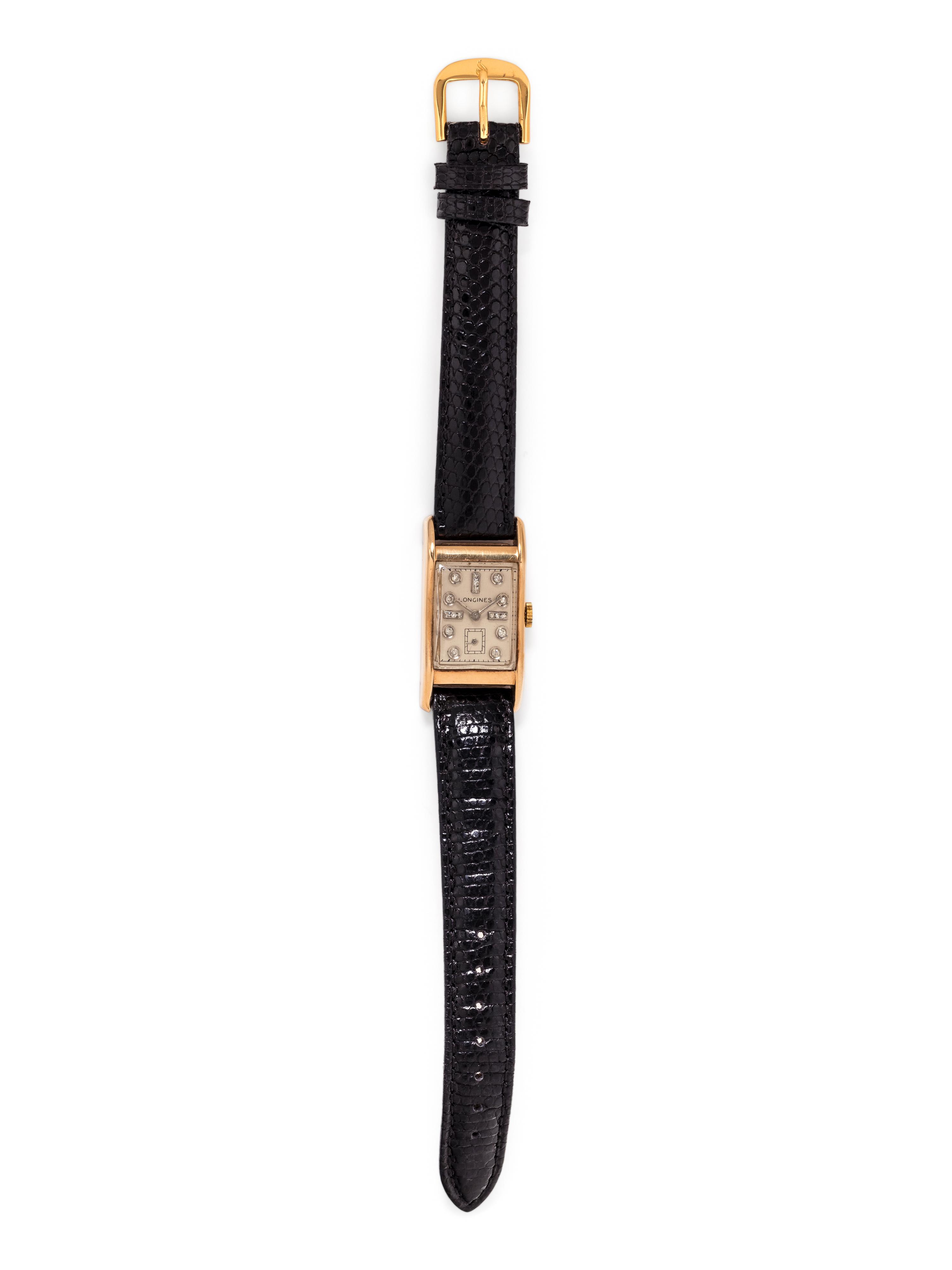 LONGINES, 14K YELLOW GOLD AND DIAMOND WRISTWATCH