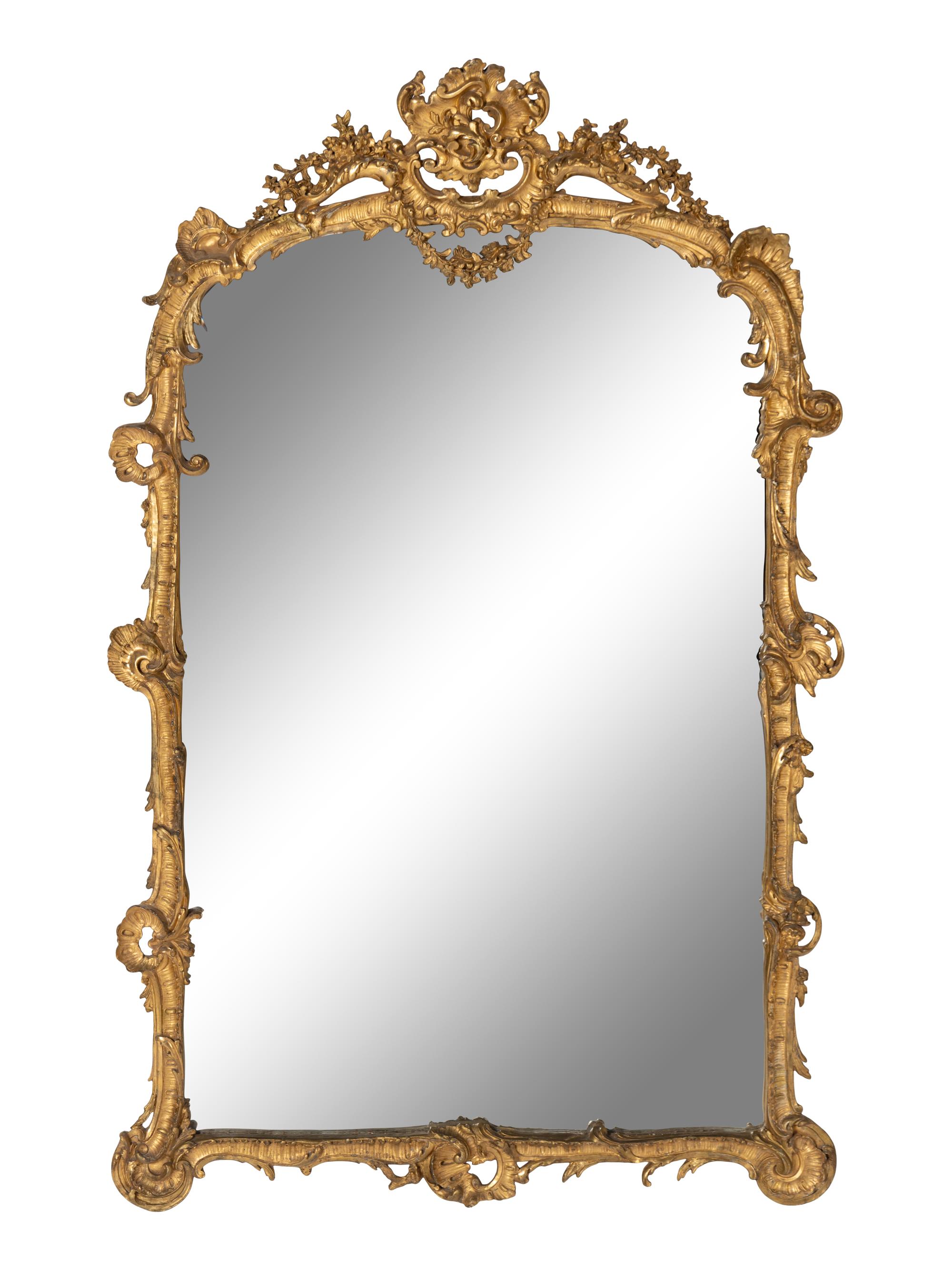 A Rococo Revival Giltwood Mirror
