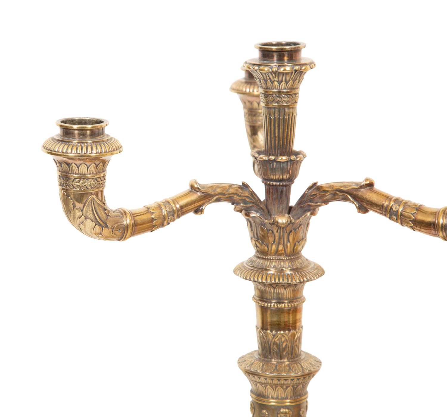 A French Parcel Gilt Silver Three-Piece Table Garniture