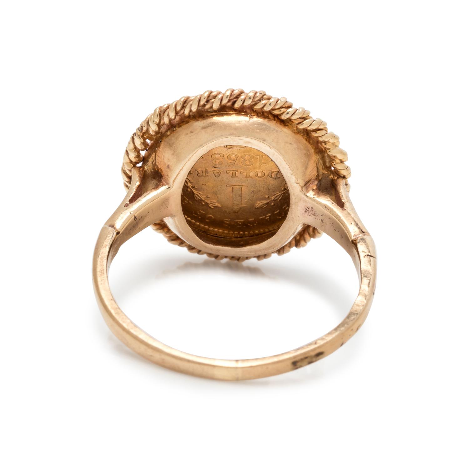 YELLOW GOLD AND COIN RING