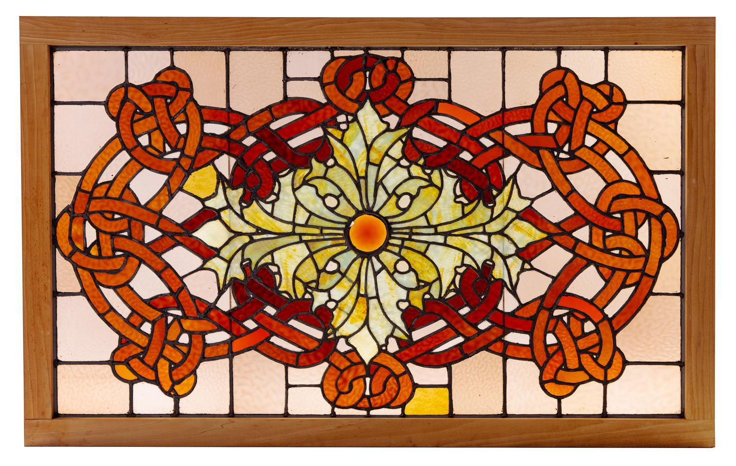 A Louis Sullivan Auditorium Theater Skylight Window Overall: 37 3/4 x 60 3/4 inches. — CIRCA 1889