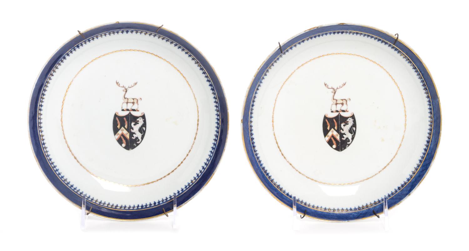 A Pair of Chinese Export Porcelain Bowls Diameter 8 1/8 inches.