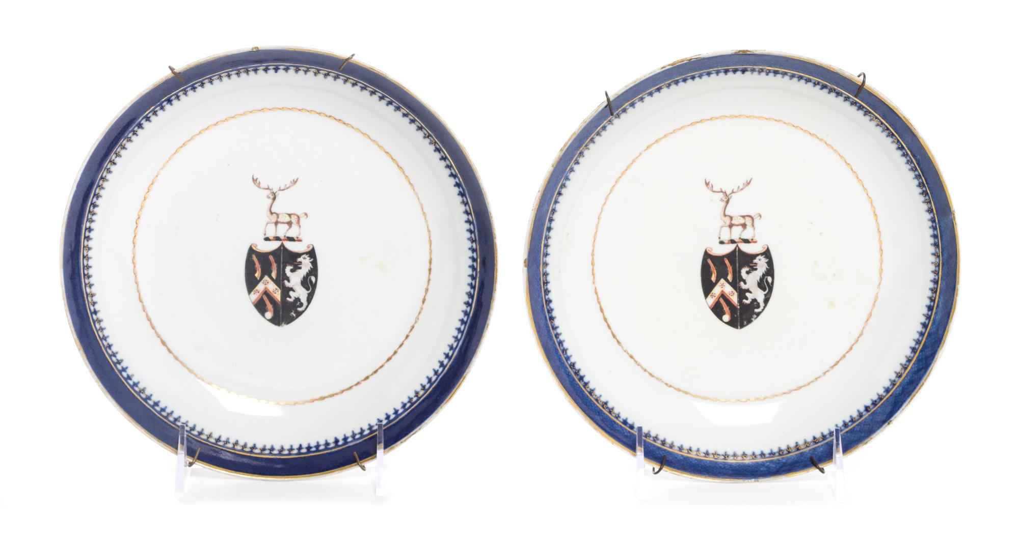 A Pair of Chinese Export Porcelain Bowls Diameter 8 1/8 inches.