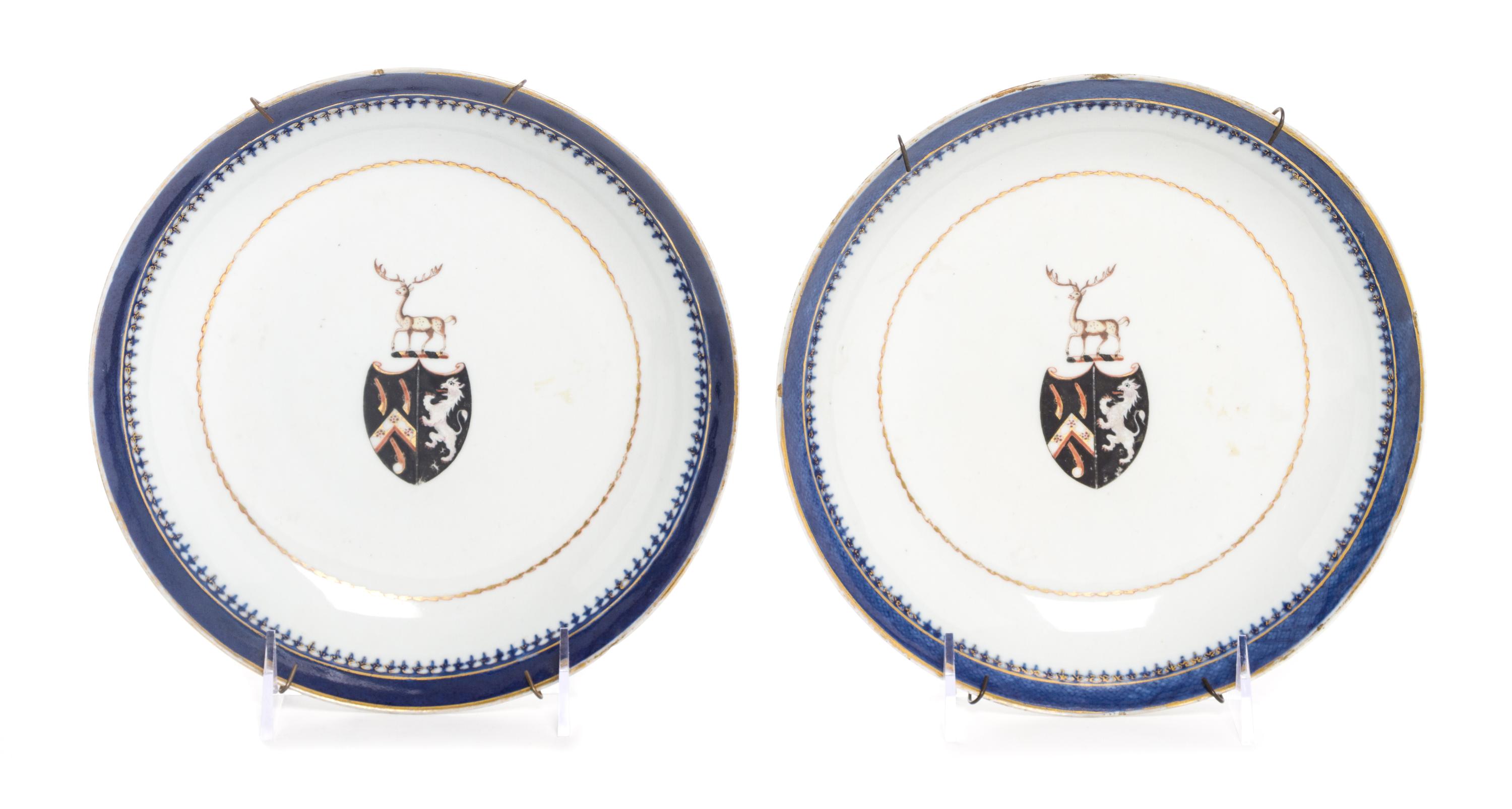 A Pair of Chinese Export Porcelain Bowls Diameter 8 1/8 inches.
