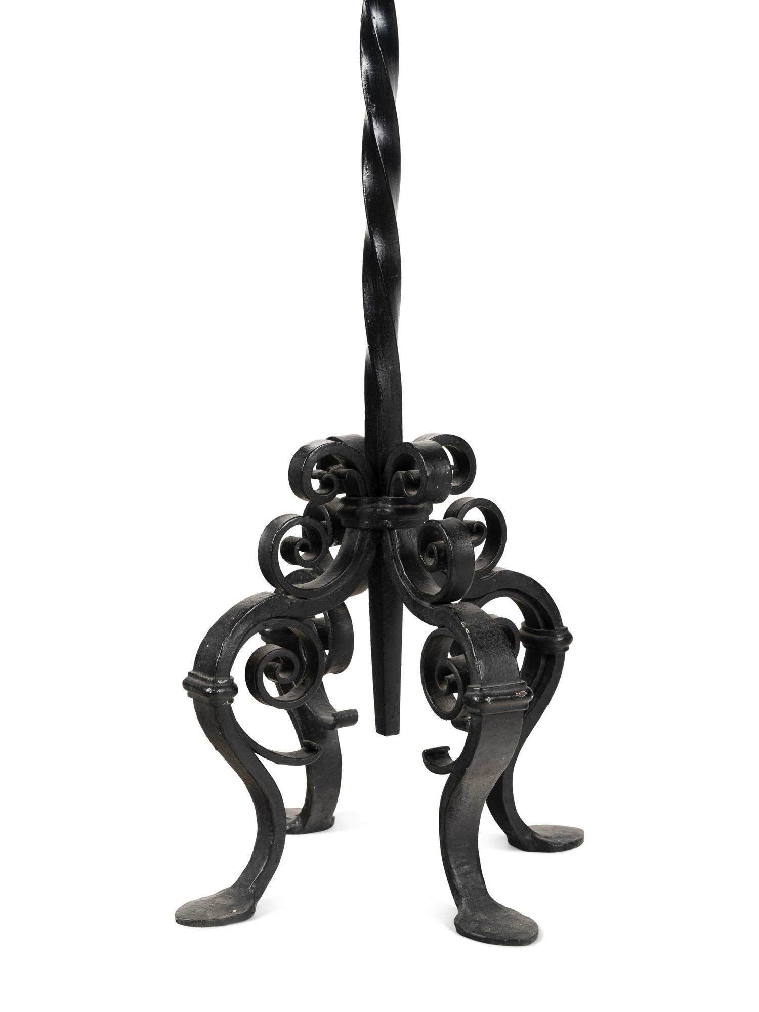 A Pair of Wrought Iron Torchères