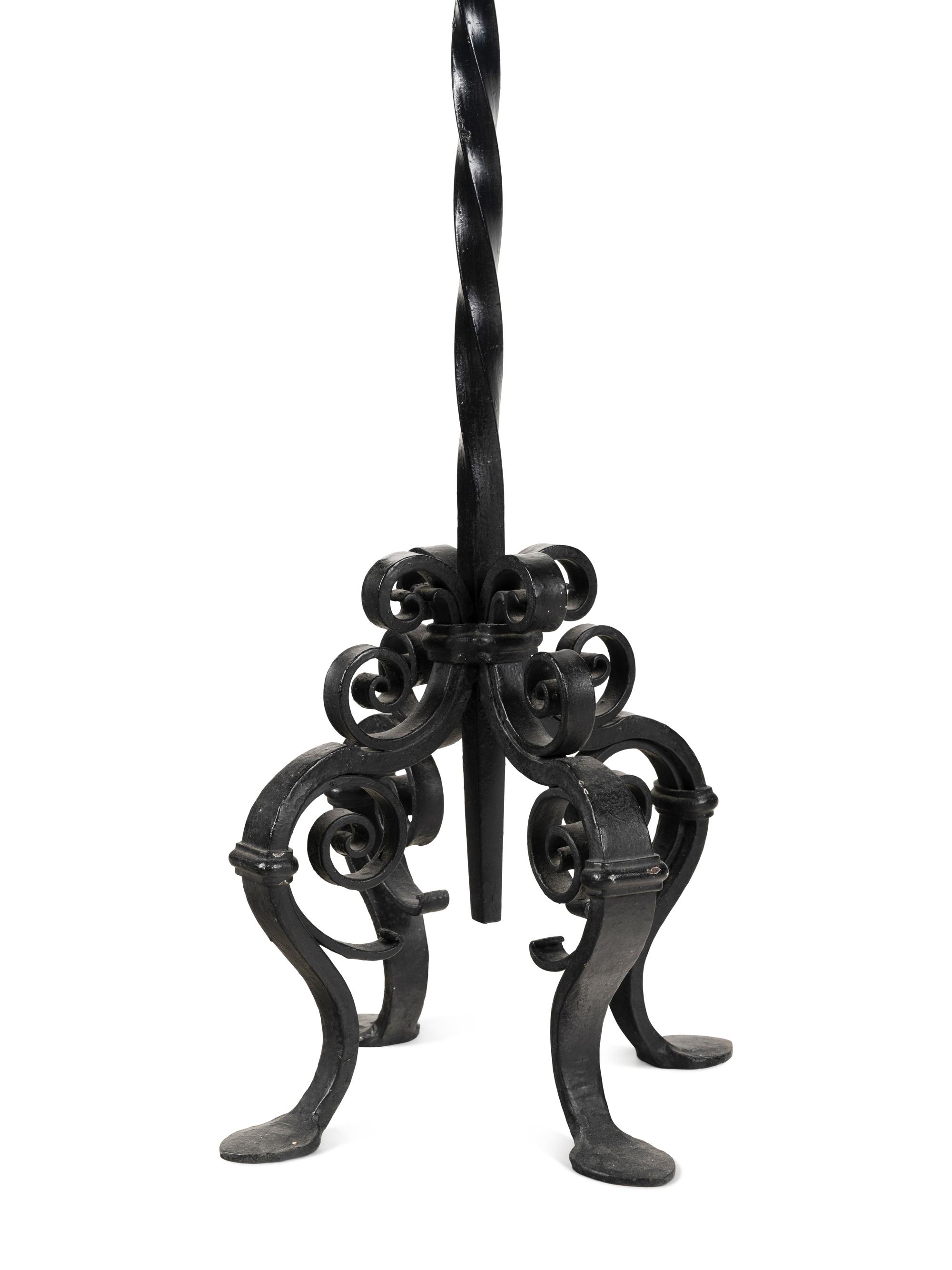 A Pair of Wrought Iron Torchères