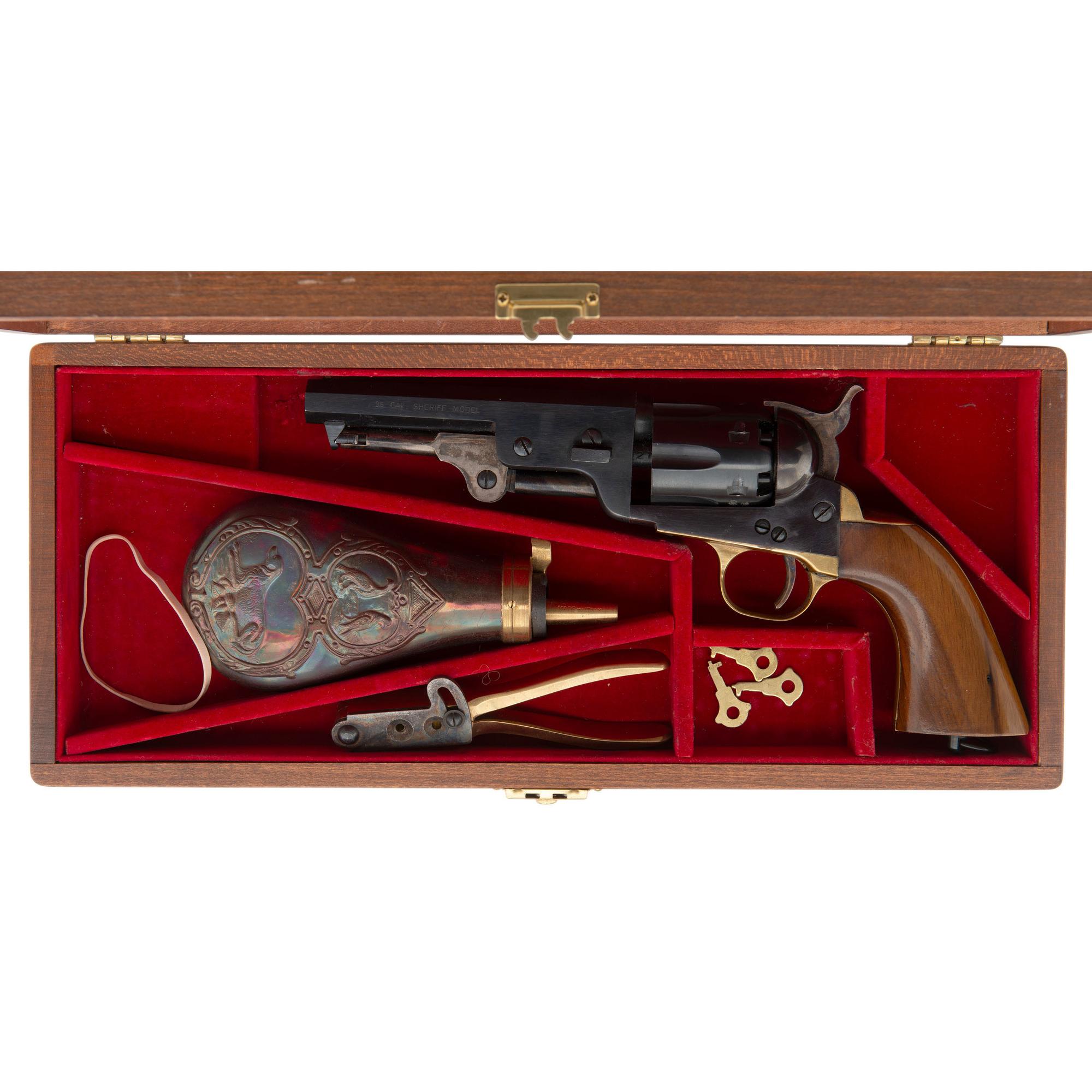 Cased Euroarms "Sheriff's Model" .36 Caliber Percussion Revolver with Accessories