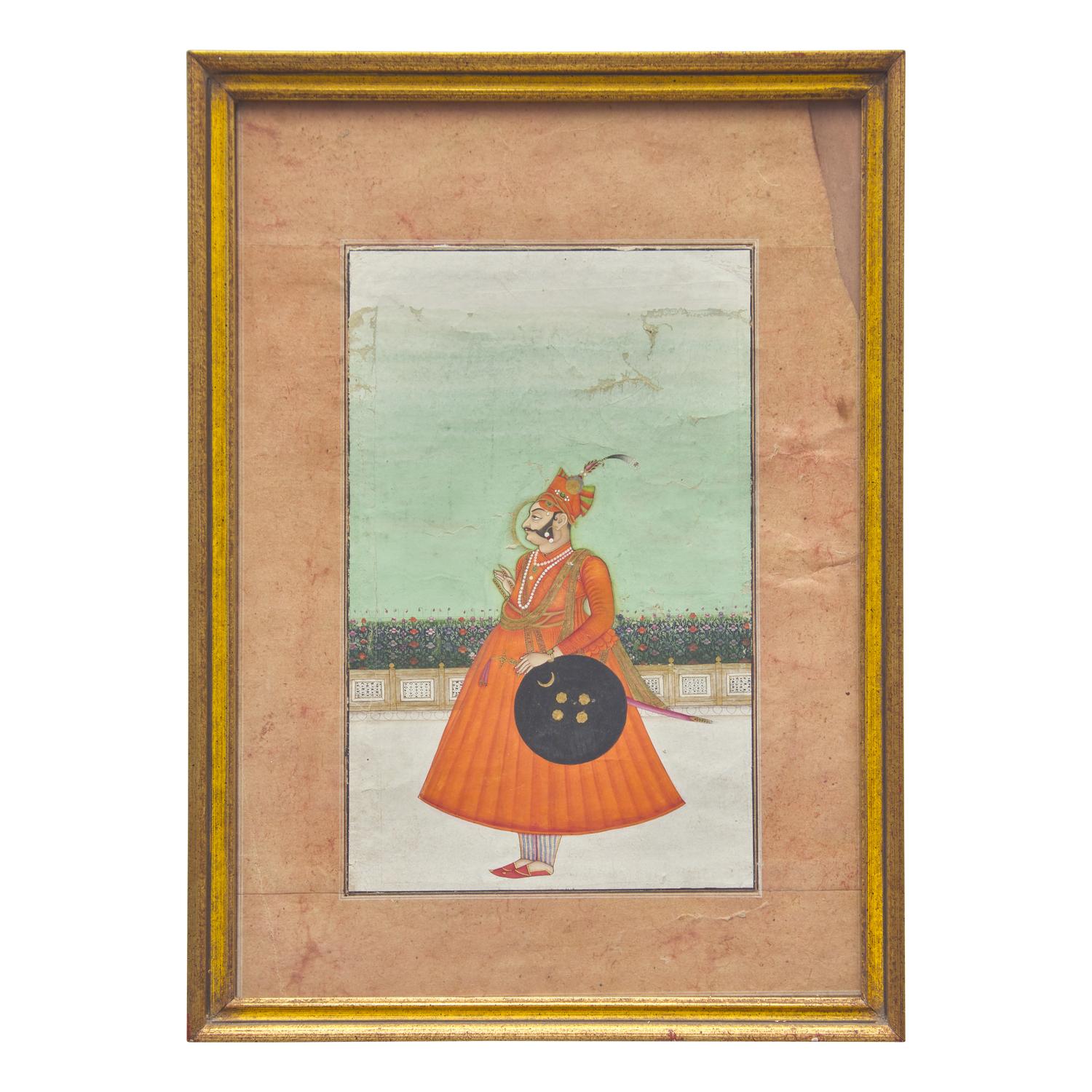 A Portrait of a Raja, Indian, Rajasthan, Jodpur Style,19th Century 十九世紀下半葉 拉賈斯坦齋普爾派君主像