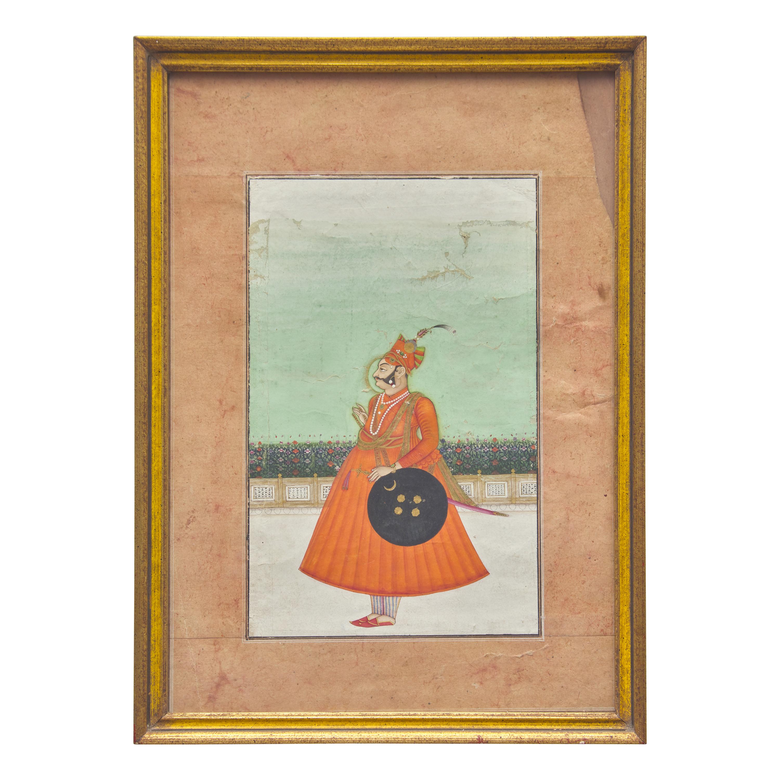 A Portrait of a Raja, Indian, Rajasthan, Jodpur Style,19th Century 十九世紀下半葉 拉賈斯坦齋普爾派君主像