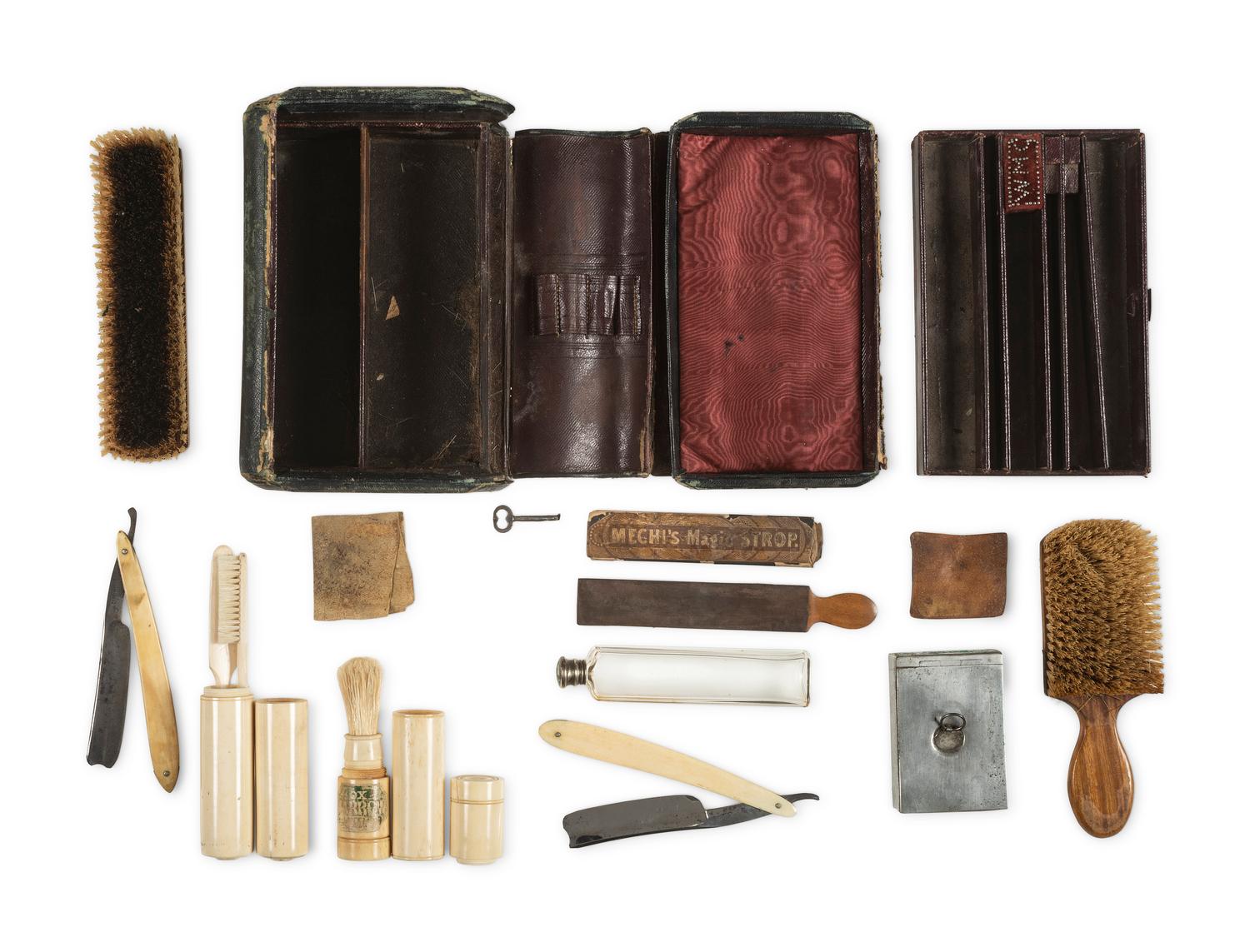 Civil War-period officer's grooming kit identified to W.M. Canby. 1860.