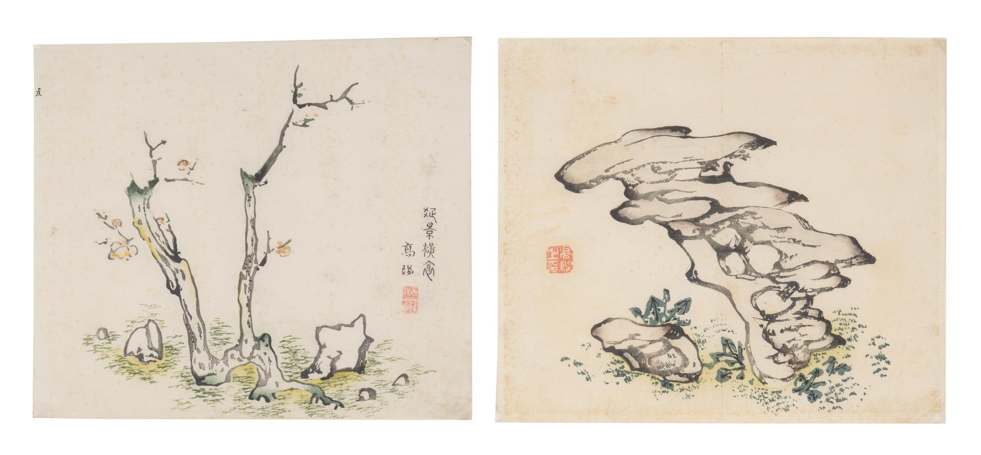 A Pair of Chinese Woodblock Prints