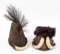 Two Nagaland Headpieces Height of taller overall 11 1/2 inches.