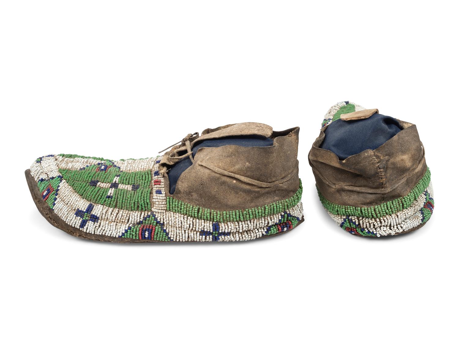 Sioux Beaded Hide Moccasins