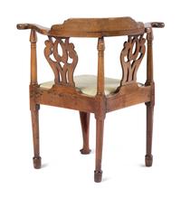 A Queen Anne Shell-Carved Walnut Corner Chair