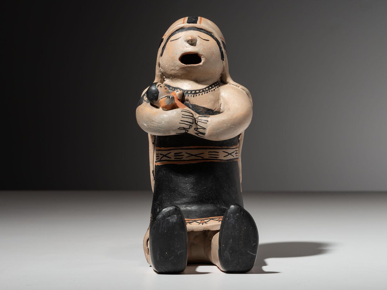 Pottery Singer, with Baby