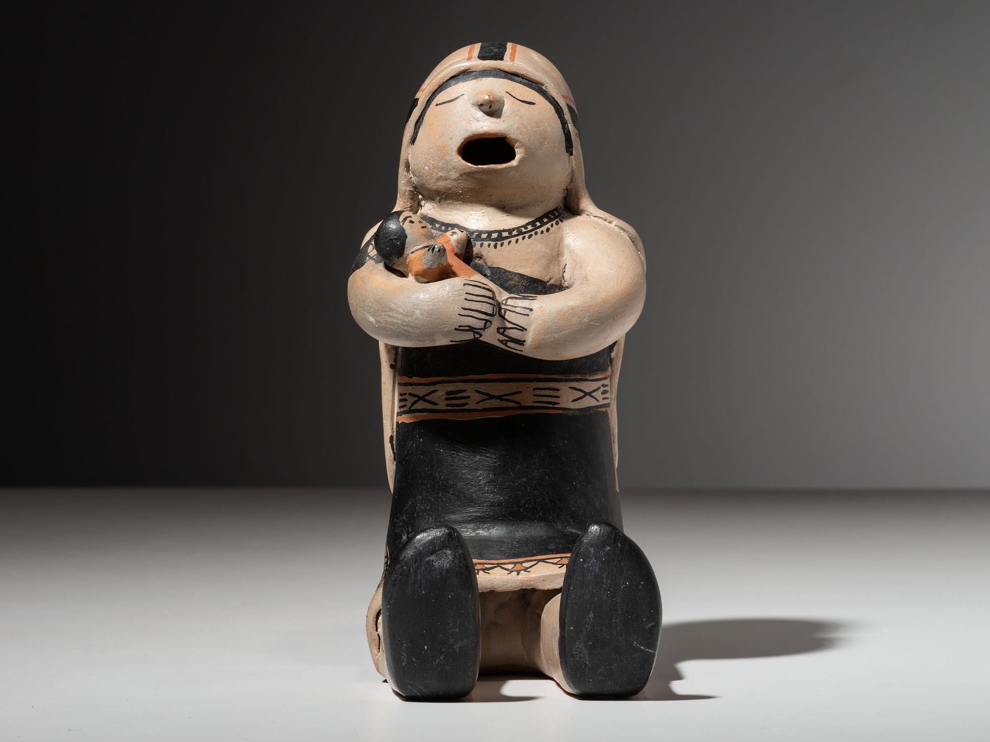 Pottery Singer, with Baby