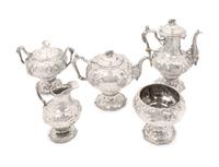 A Tiffany & Co. Silver Five-Piece Tea and Coffee Service — 1854-1870
