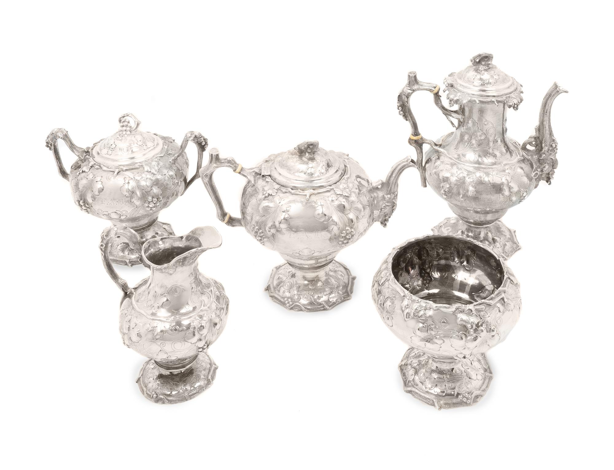 A Tiffany & Co. Silver Five-Piece Tea and Coffee Service — 1854-1870
