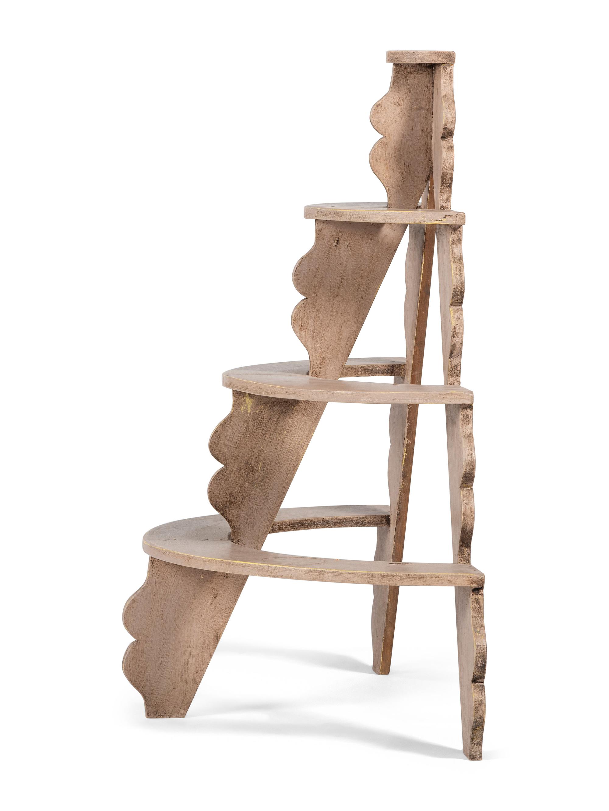 A Country Paint Decorated Pine Four-Tier Shelf