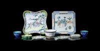 Nine Chinese Canton Enamel on Copper Wares